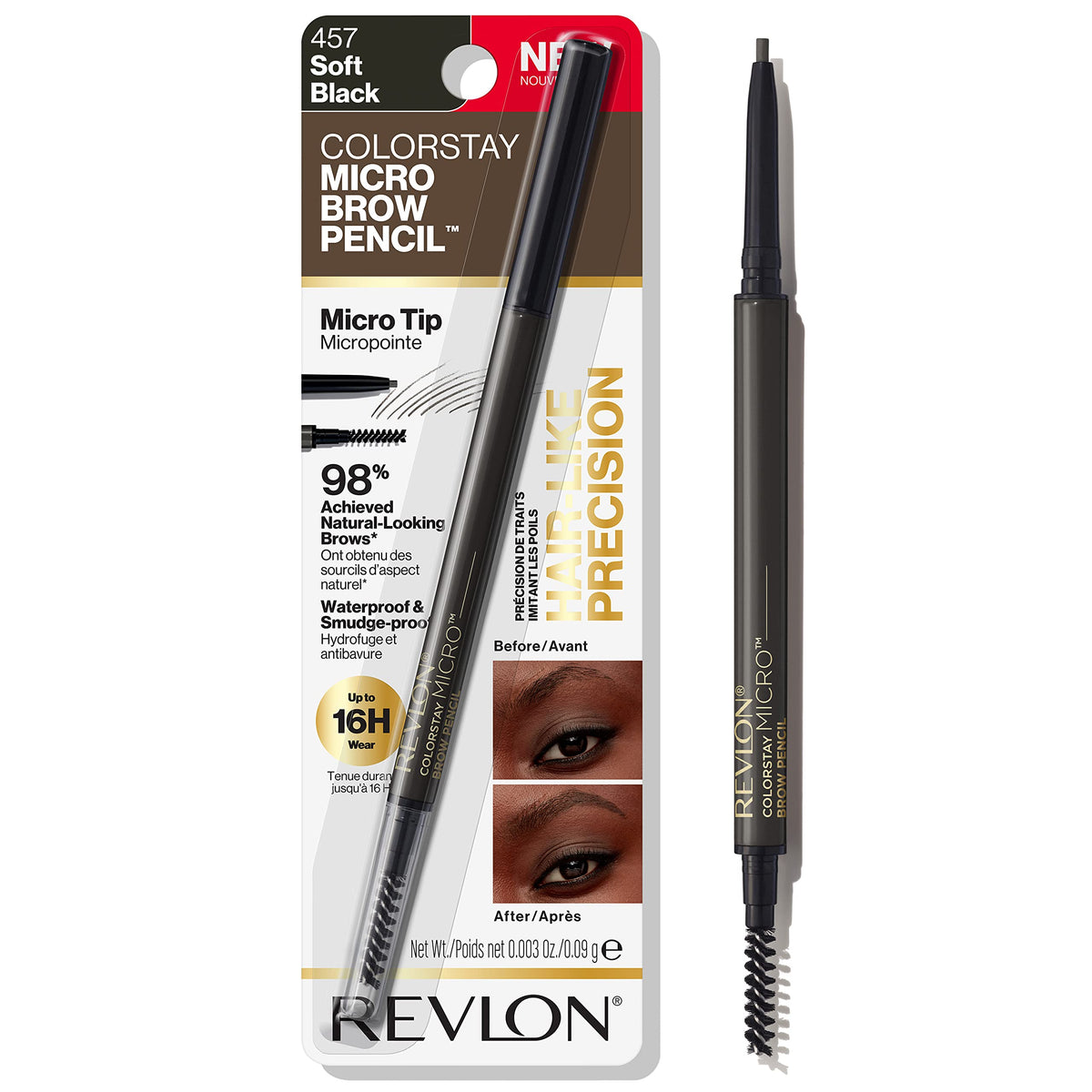 Revlon ColorStay Micro Sourcils avec spoolie integre pour traits fins et precis.