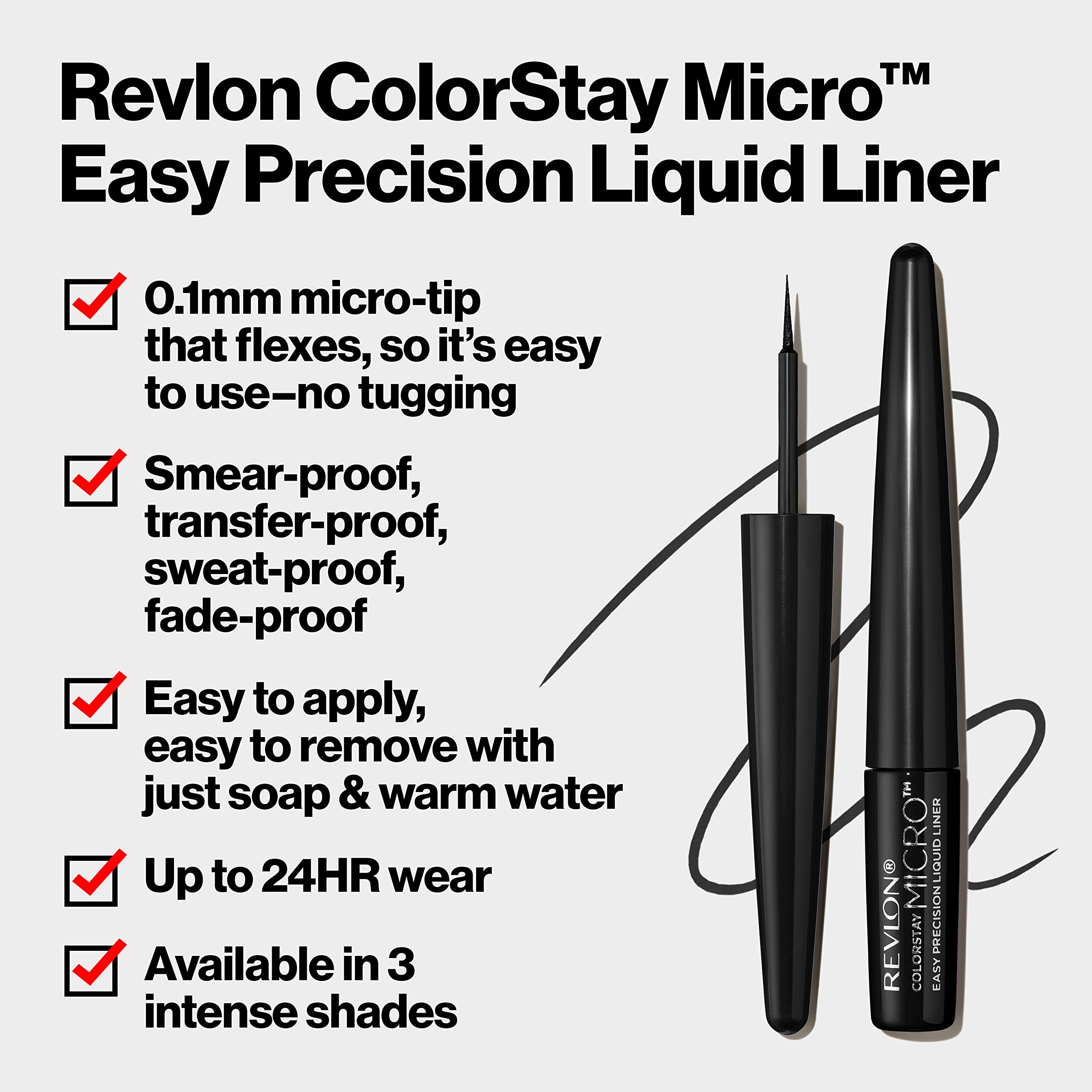 REVLON ColorStay Micro teinte Blackout pour un noir riche et intense.