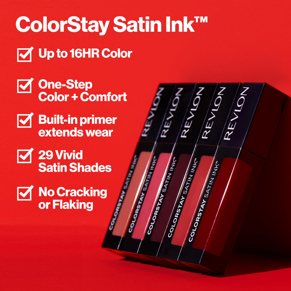 REVLON ColorStay Satin Ink, teinte nude chaude, fini satin.