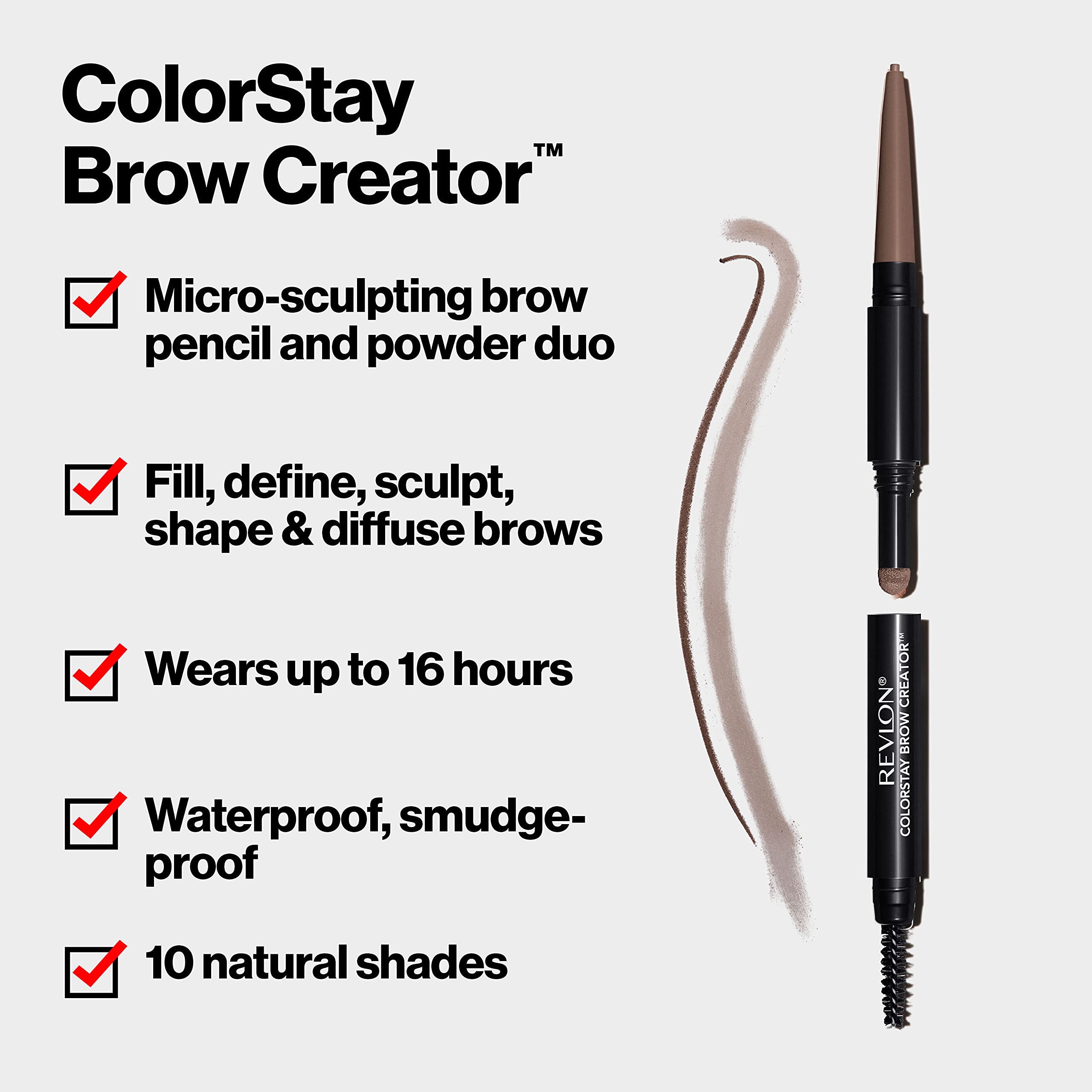 REVLON ColorStay Sourcils Créateur : brosse-peigne pour dompter les poils et diffuser la couleur.