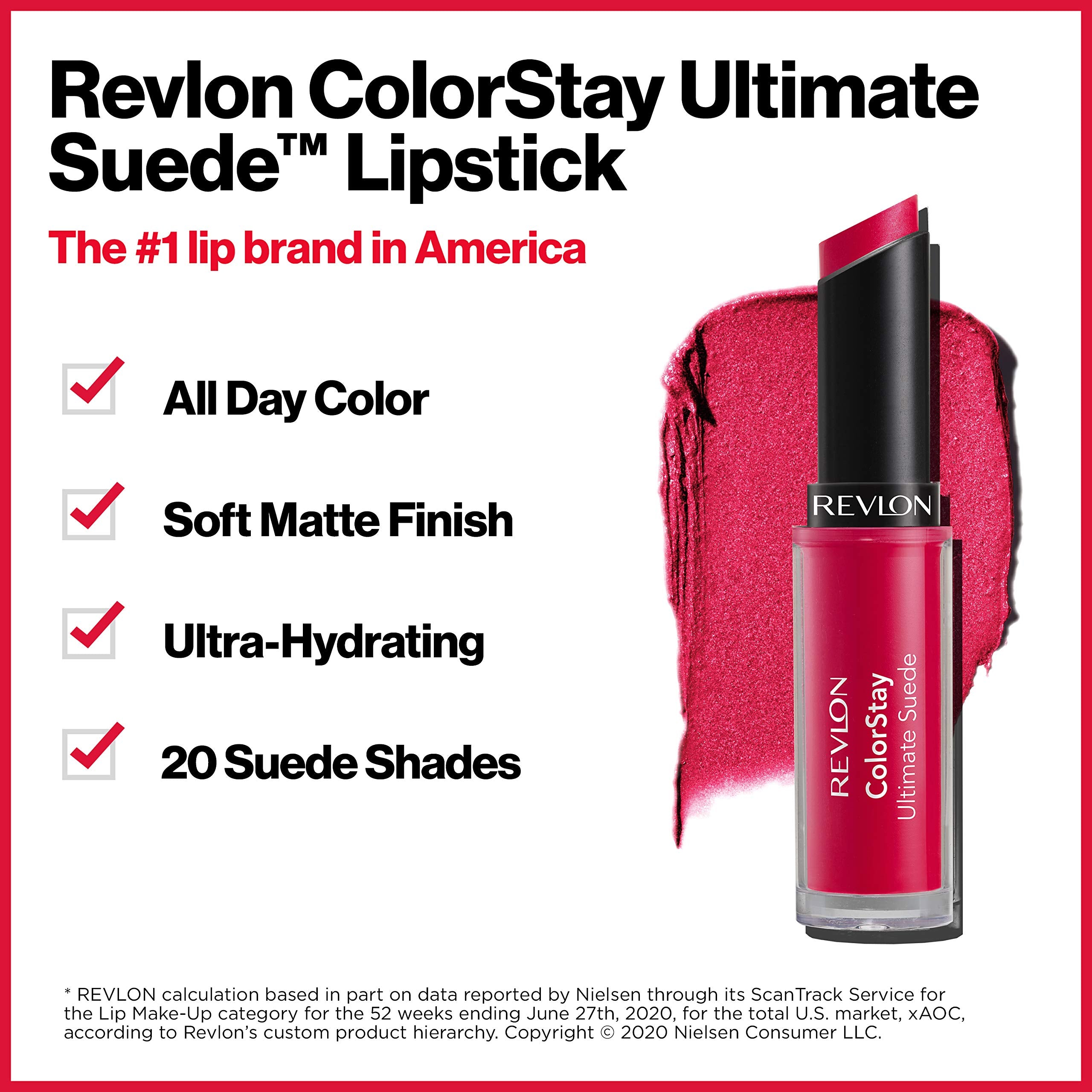 application douce REVLON ColorStay Ultimate Suede, couleur qui tient.