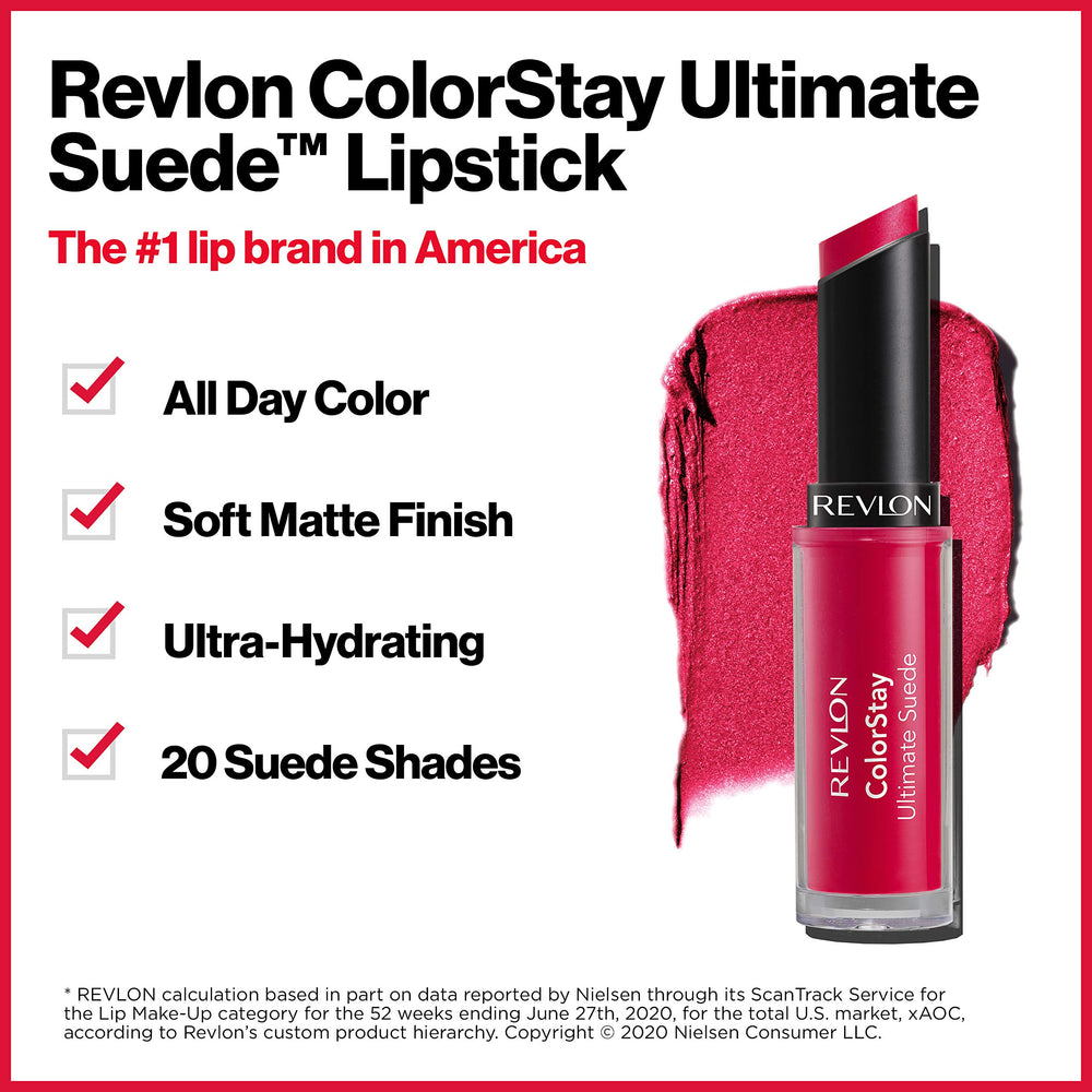 application douce REVLON ColorStay Ultimate Suede, couleur qui tient.