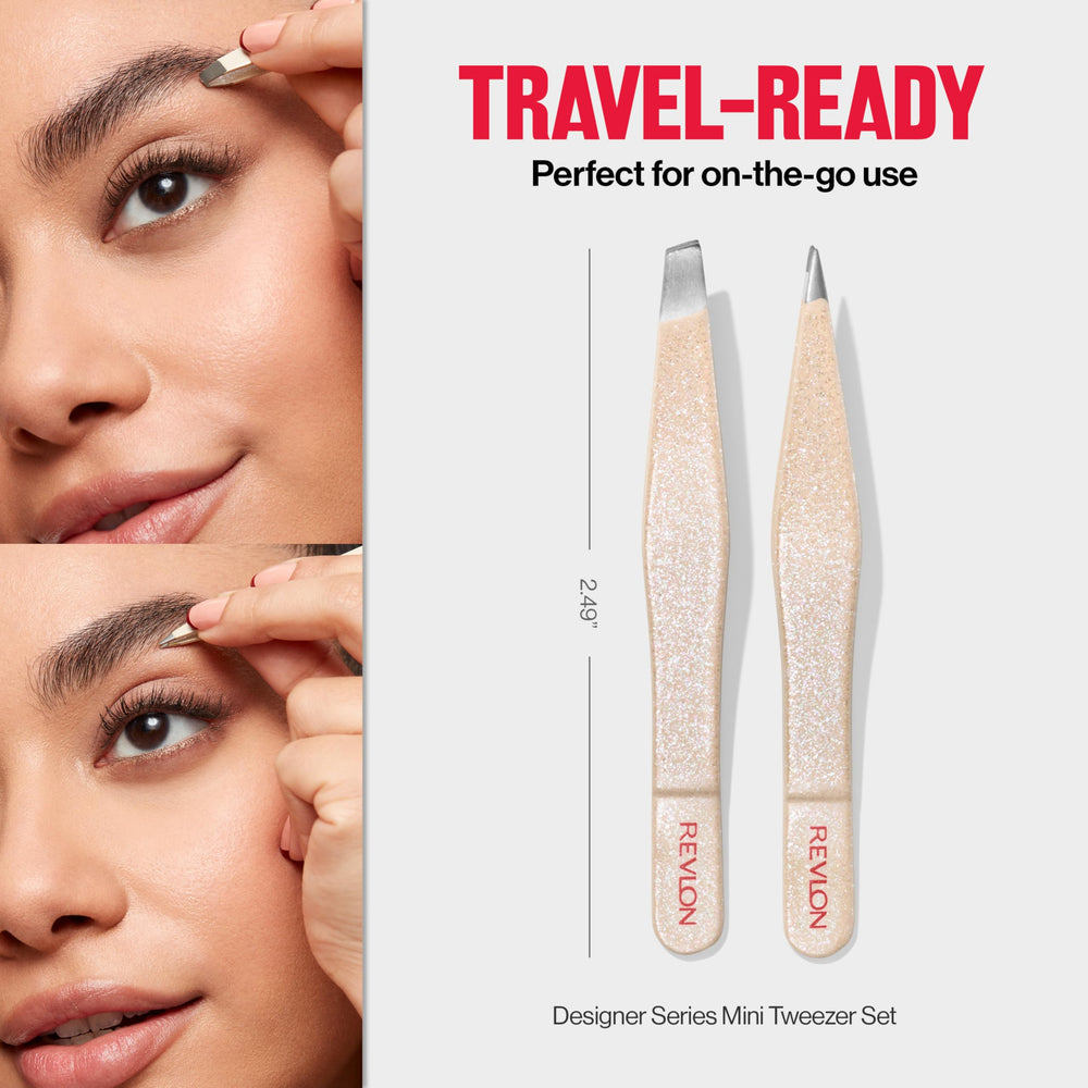 Pince REVLON Designer Series mini en déplacement, utilisation rapide et simple.