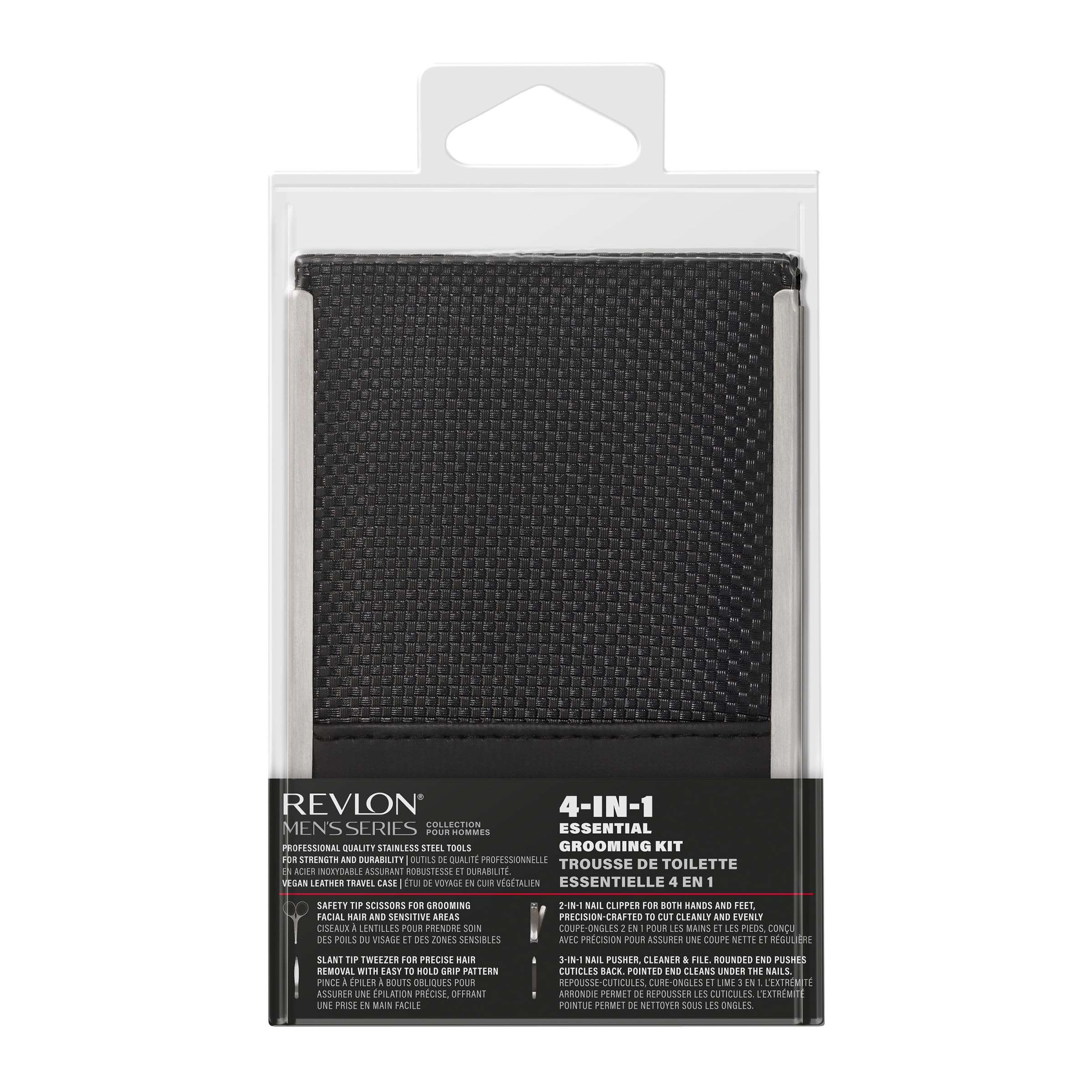 Ensemble de soins quotidiens REVLON, utile pour déplacements et retouches rapides.