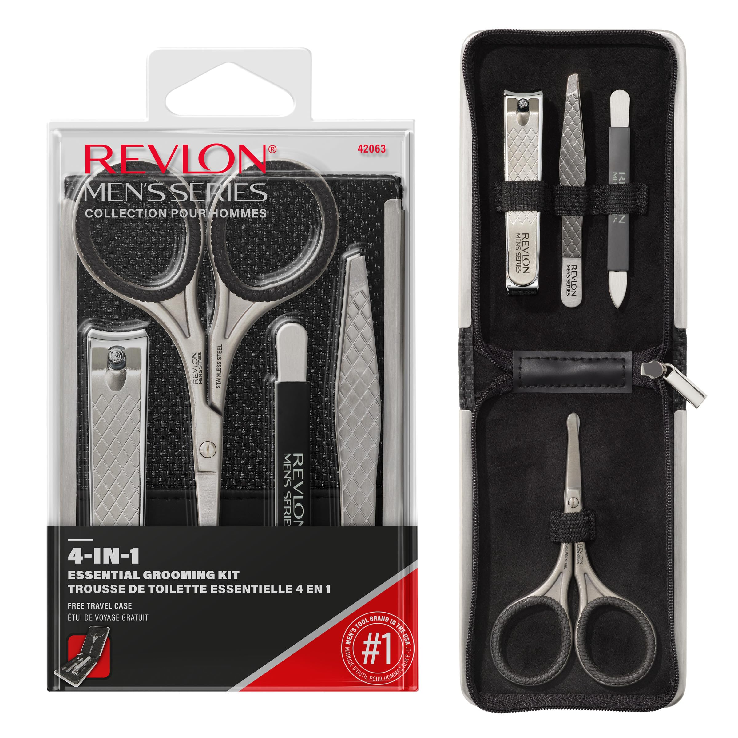 Étui voyage REVLON en cuir vegan protégeant et organisant les outils.