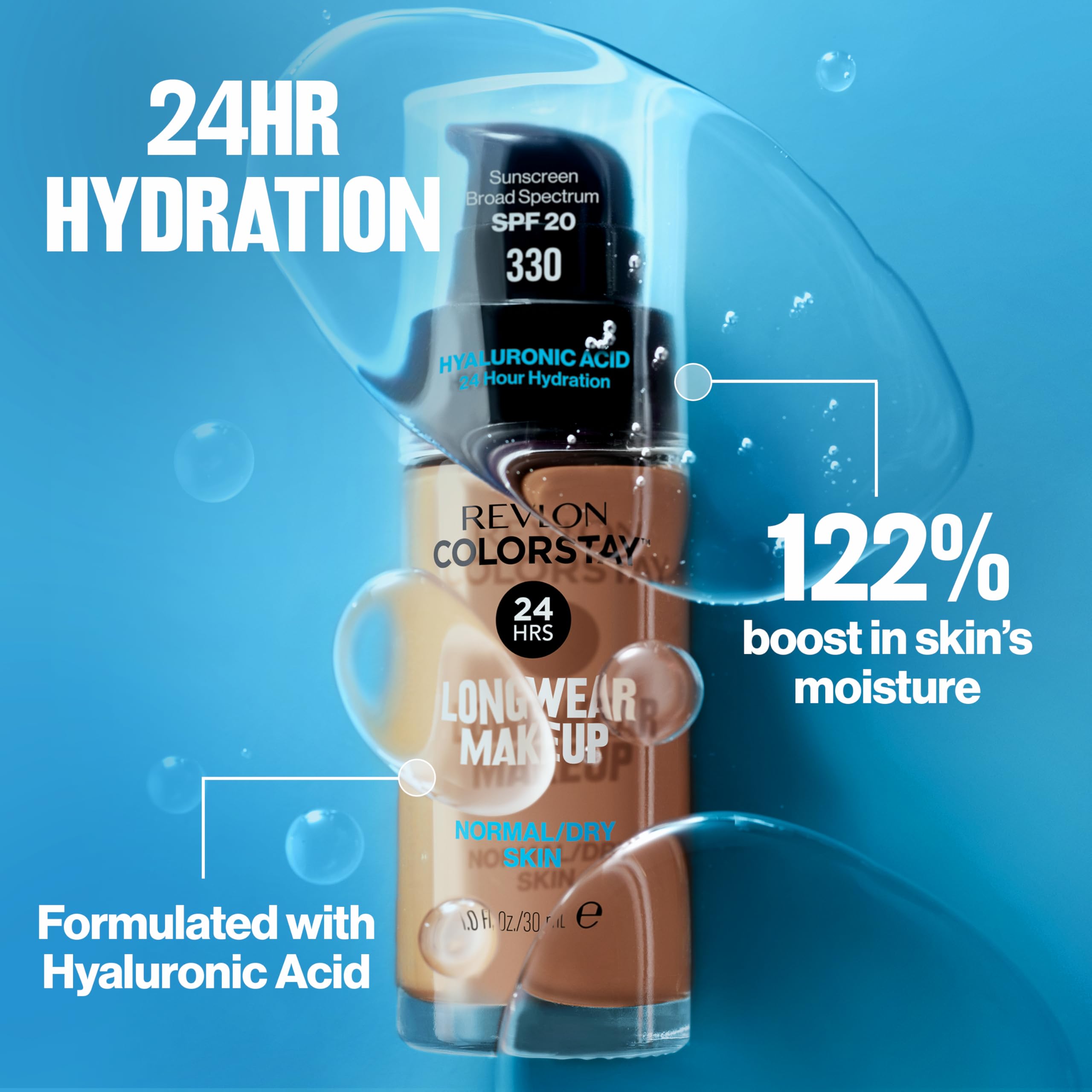 REVLON ColorStay finition naturelle, peau lumineuse et hydratée.