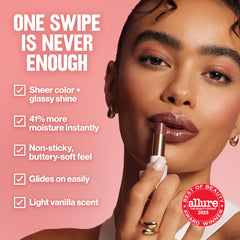 REVLON baume lèvres à l'acide hyaluronique, applicateur facile, fini translucide.