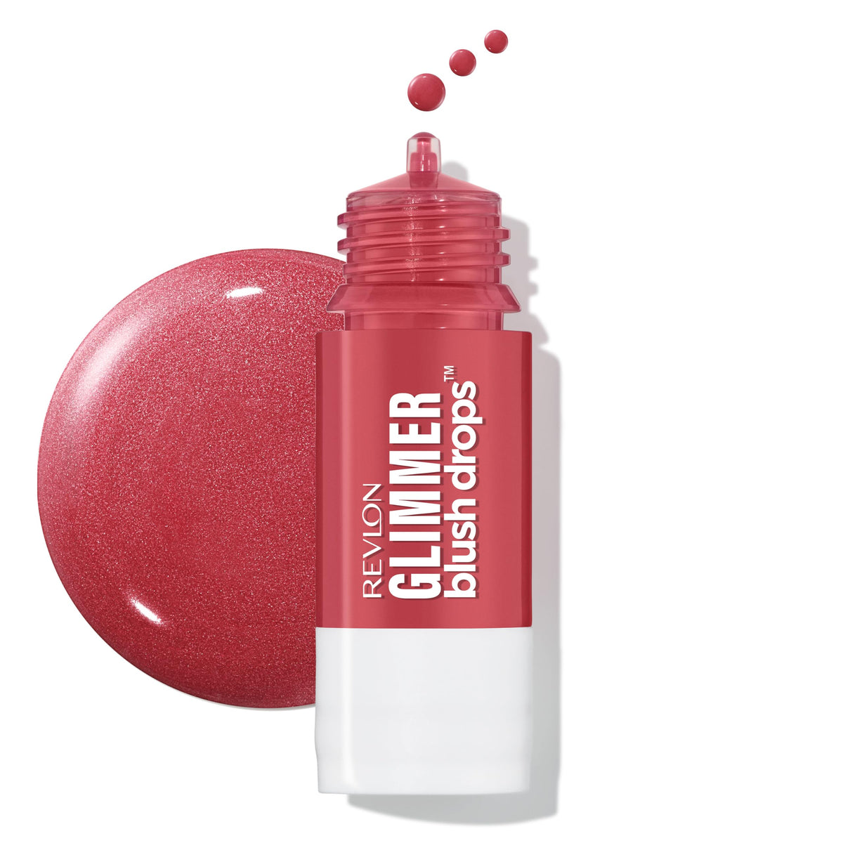 Teint lumineux immédiat avec Revlon Glimmer Blush Drops, bouteille portable et précise.