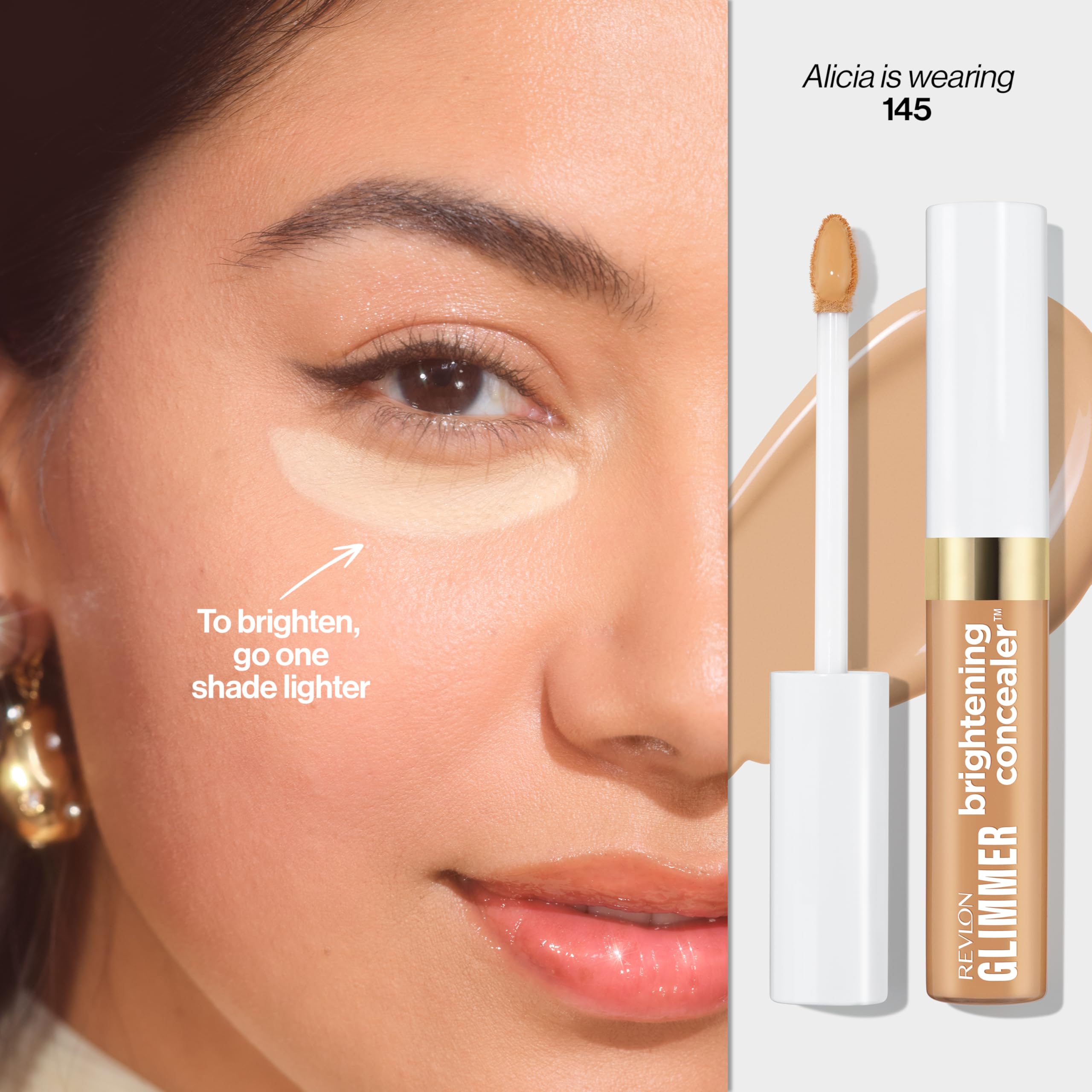 Applicateur précis Revlon Glimmer Brightening Concealer pour corriger les cernes.