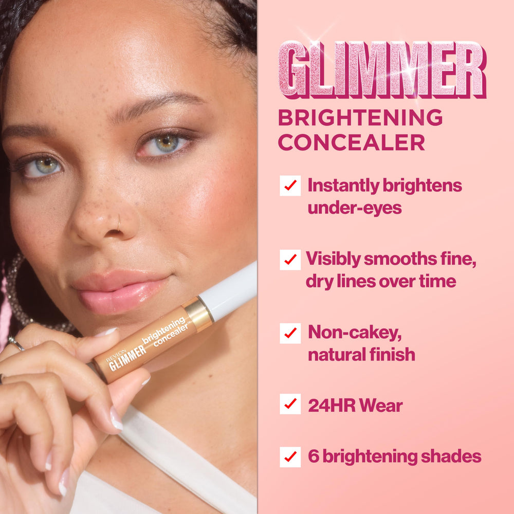 Tube léger Revlon Glimmer Brightening Concealer garantit un fini naturel.