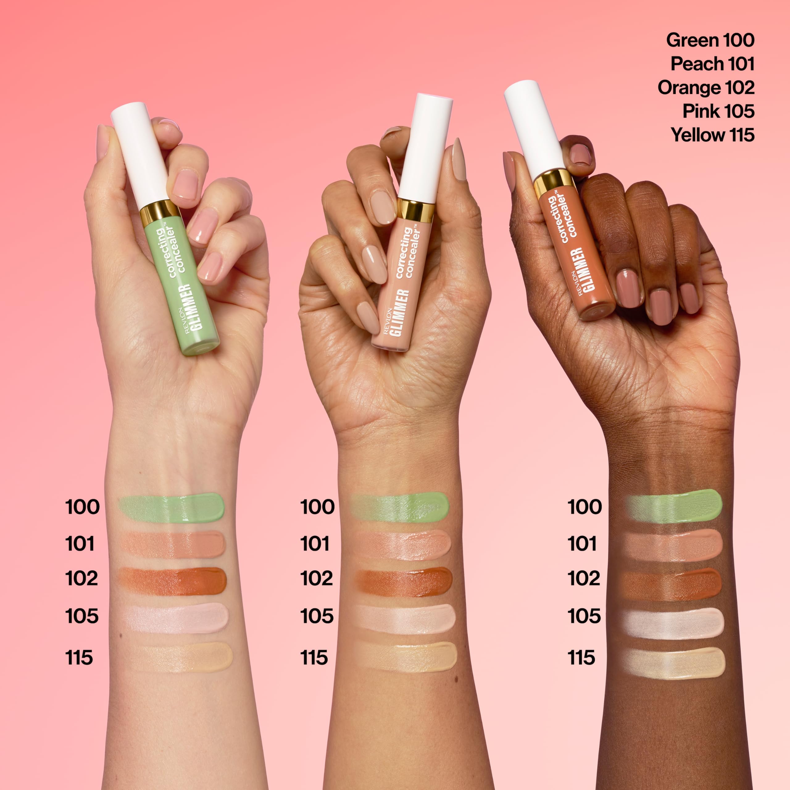 REVLON Glimmer Correcting Concealer, teinte jaune, couvre les cernes violacés et zones ternes.