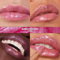 REVLON Glimmer Gloss Rose Glow – application généreuse pour une brillance lumineuse.