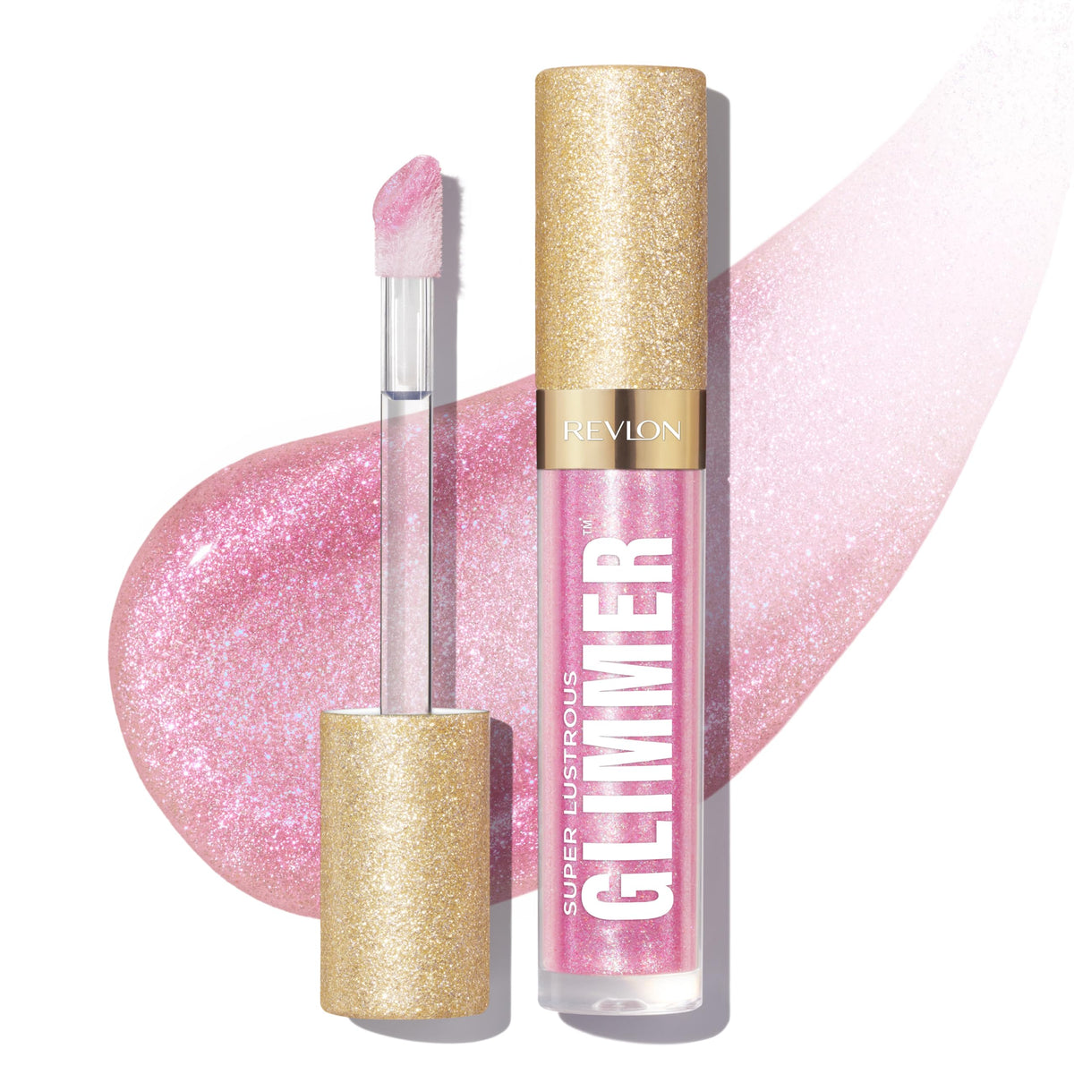 REVLON Glimmer Gloss Rose Prisma sur flacon, brillance captivante.