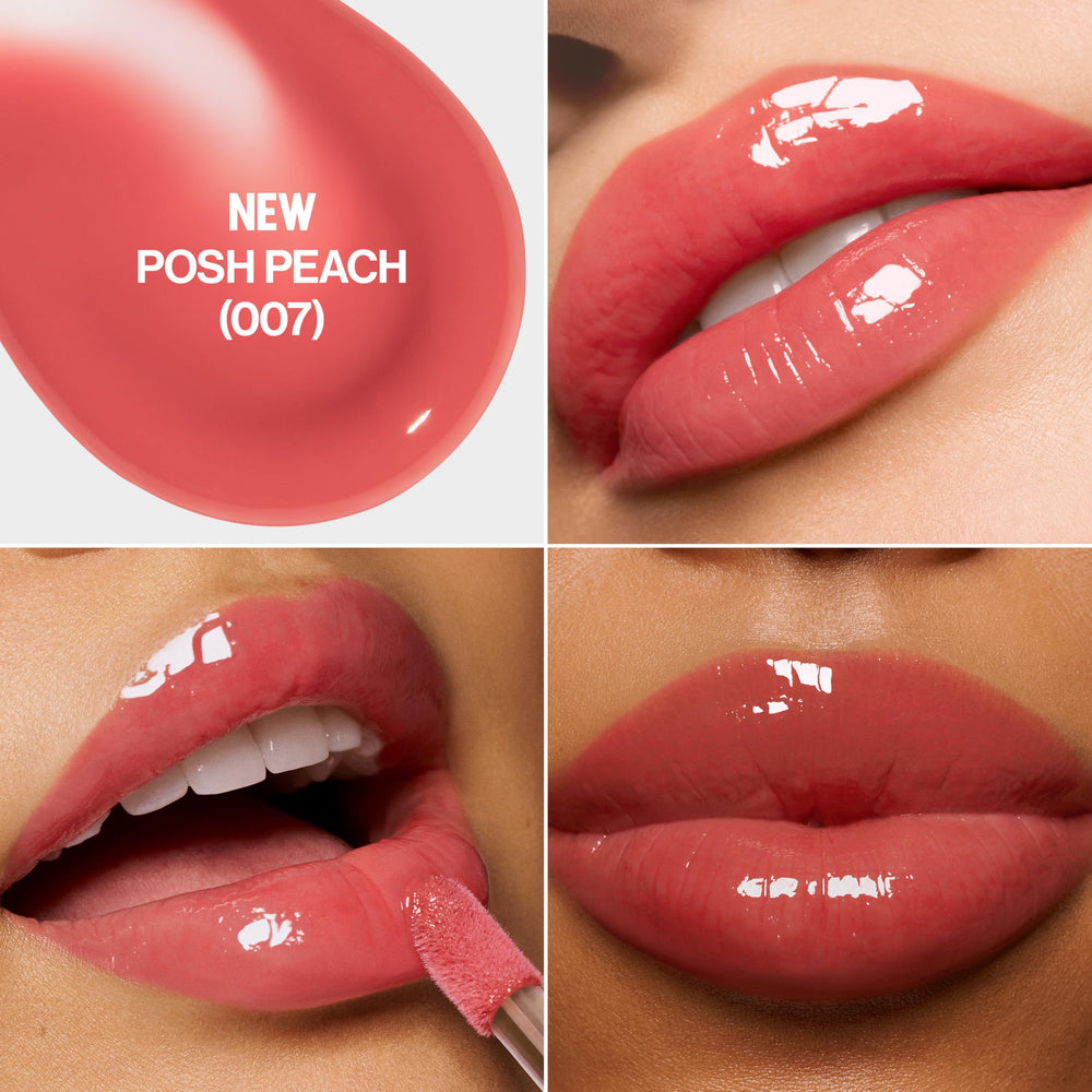 L'applicateur large de REVLON Glimmer Lip Oil pour une application précise.