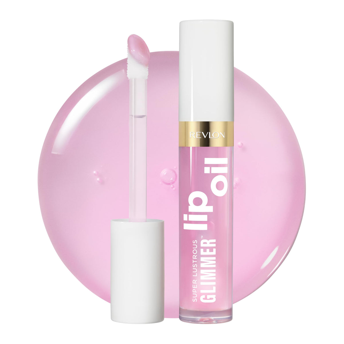 REVLON Glimmer Lip Oil – Bouteille hydratante pour lèvres douces et brillantes.