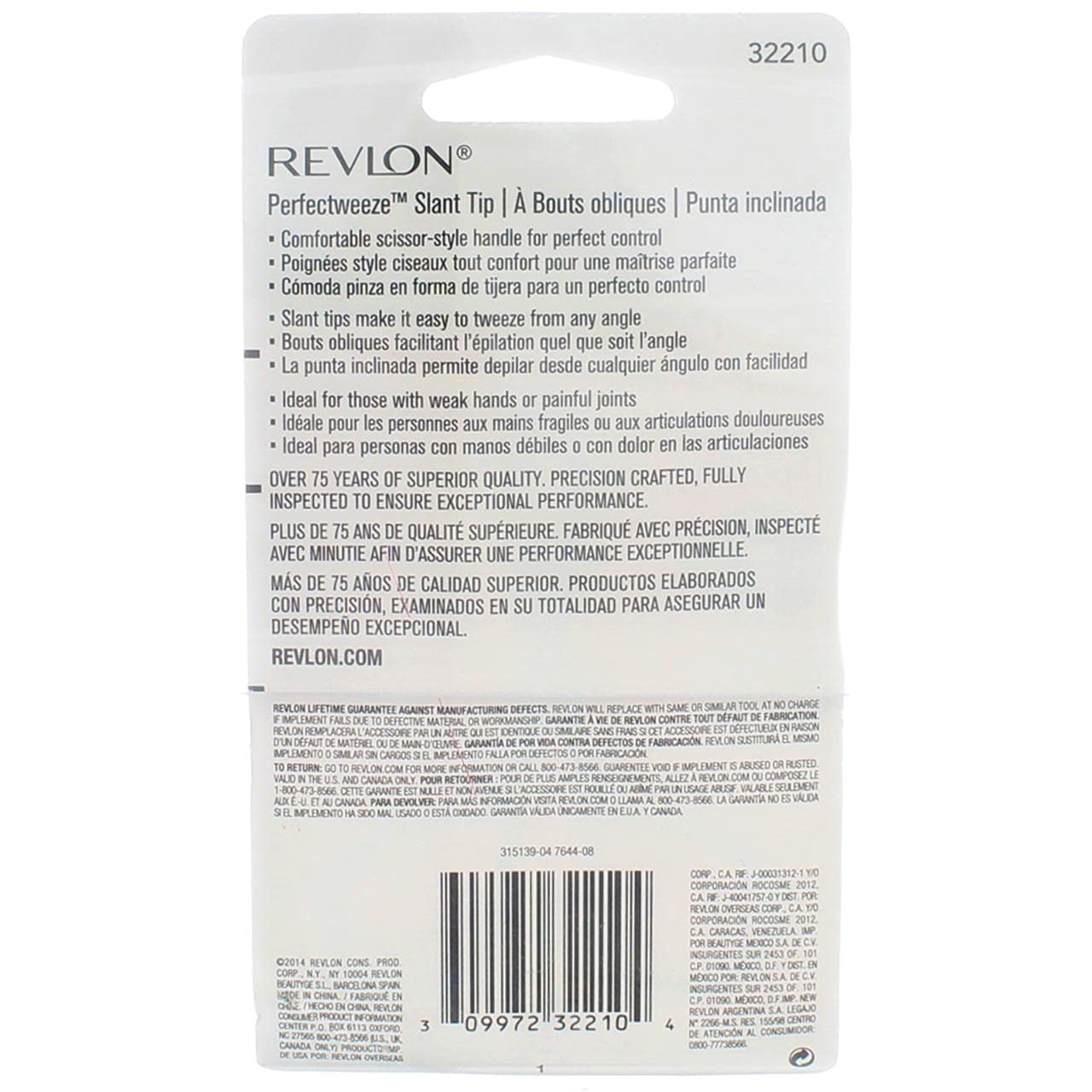 REVLON Perfectweeze tweezer close-up in palm with comfortable grip