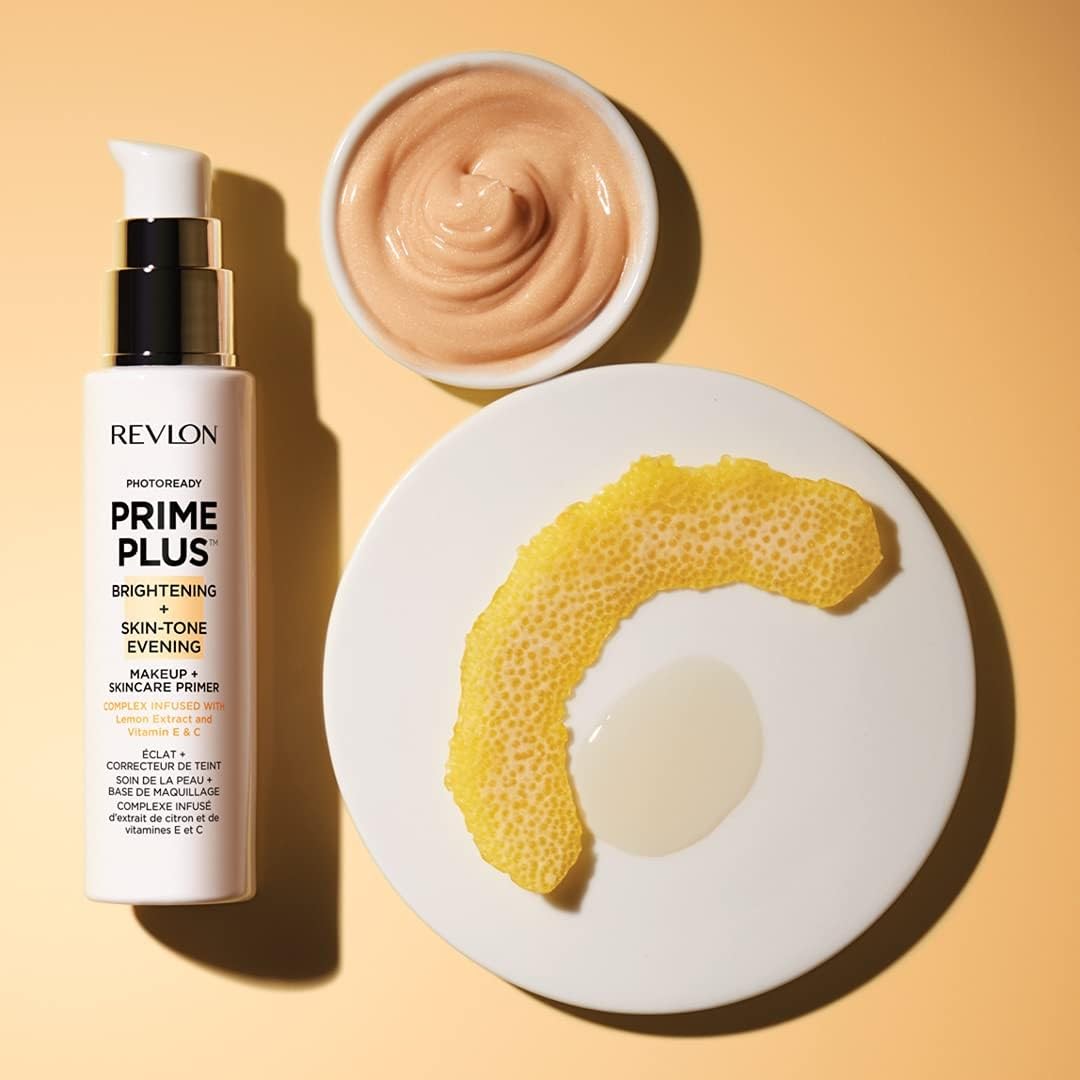 REVLON PhotoReady Prime Plus – avant-après, teint plus homogène et lumineux.
