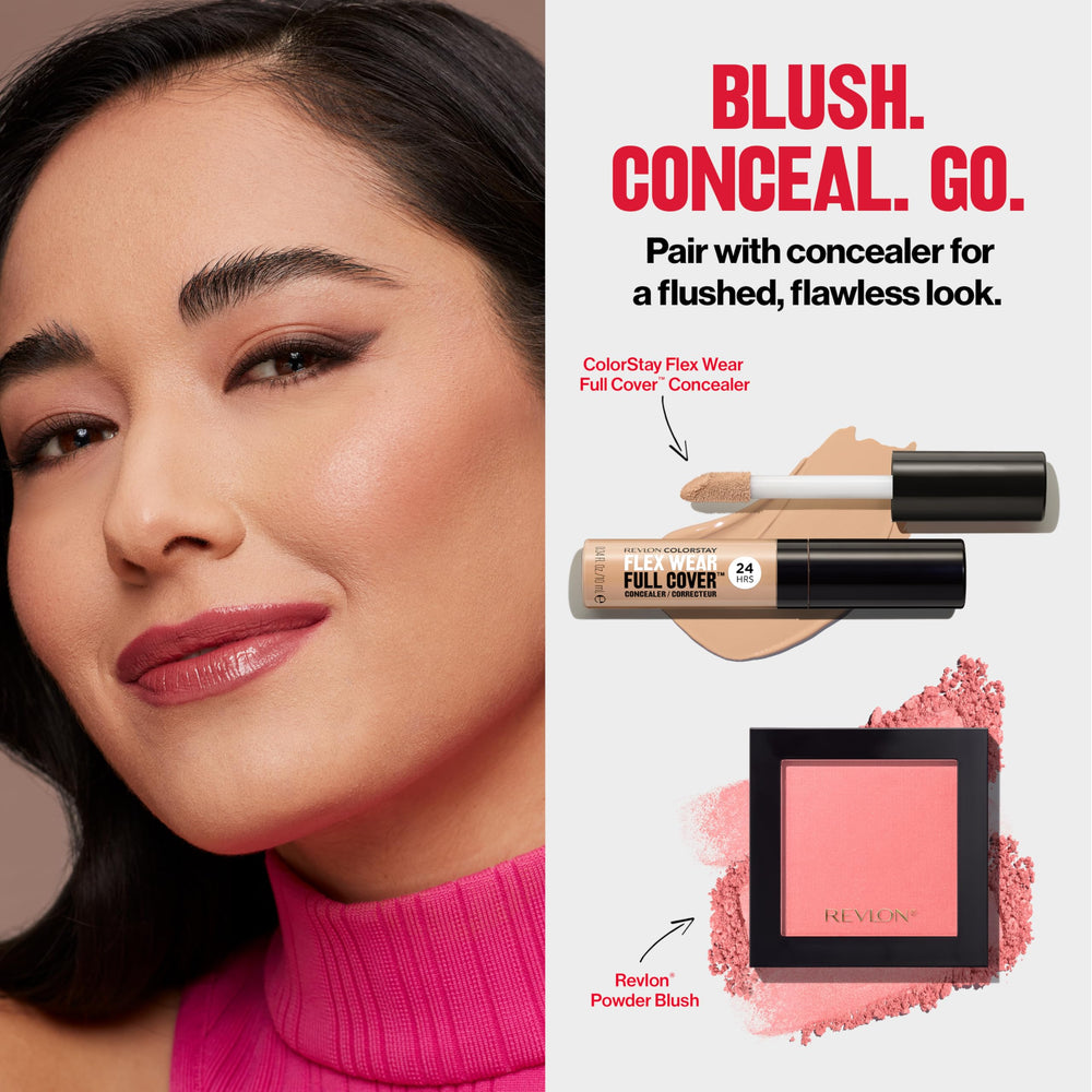 REVLON Poudre Blush utilisation-avec-pinceau: application facile avec pinceau pour un contour doux.