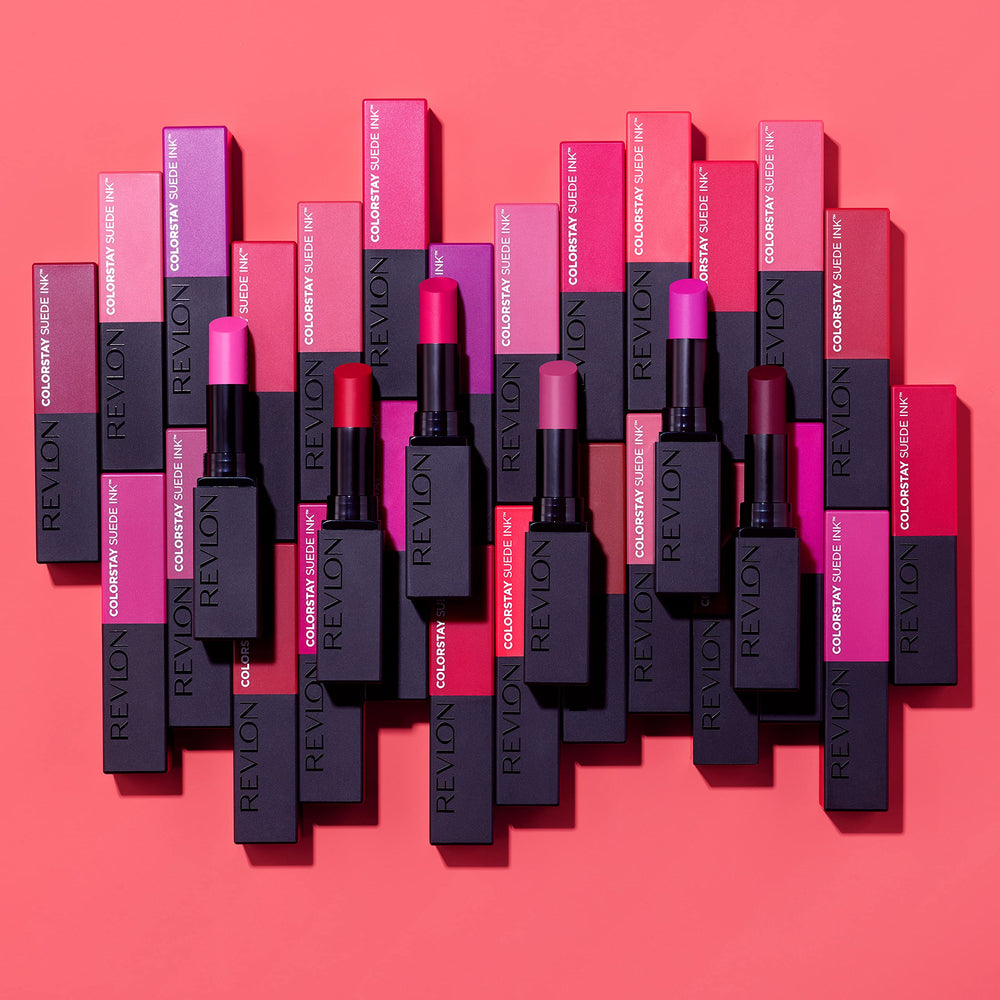 Formule résistant à l'eau du rouge REVLON ColorStay Suede Ink.