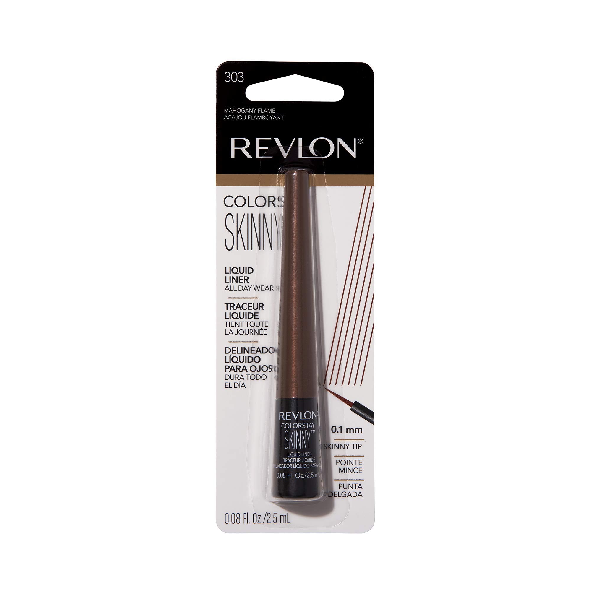 Revlon Skinny Liquid Eyeliner emballage compact et ergonomique pour une prise en main facile.