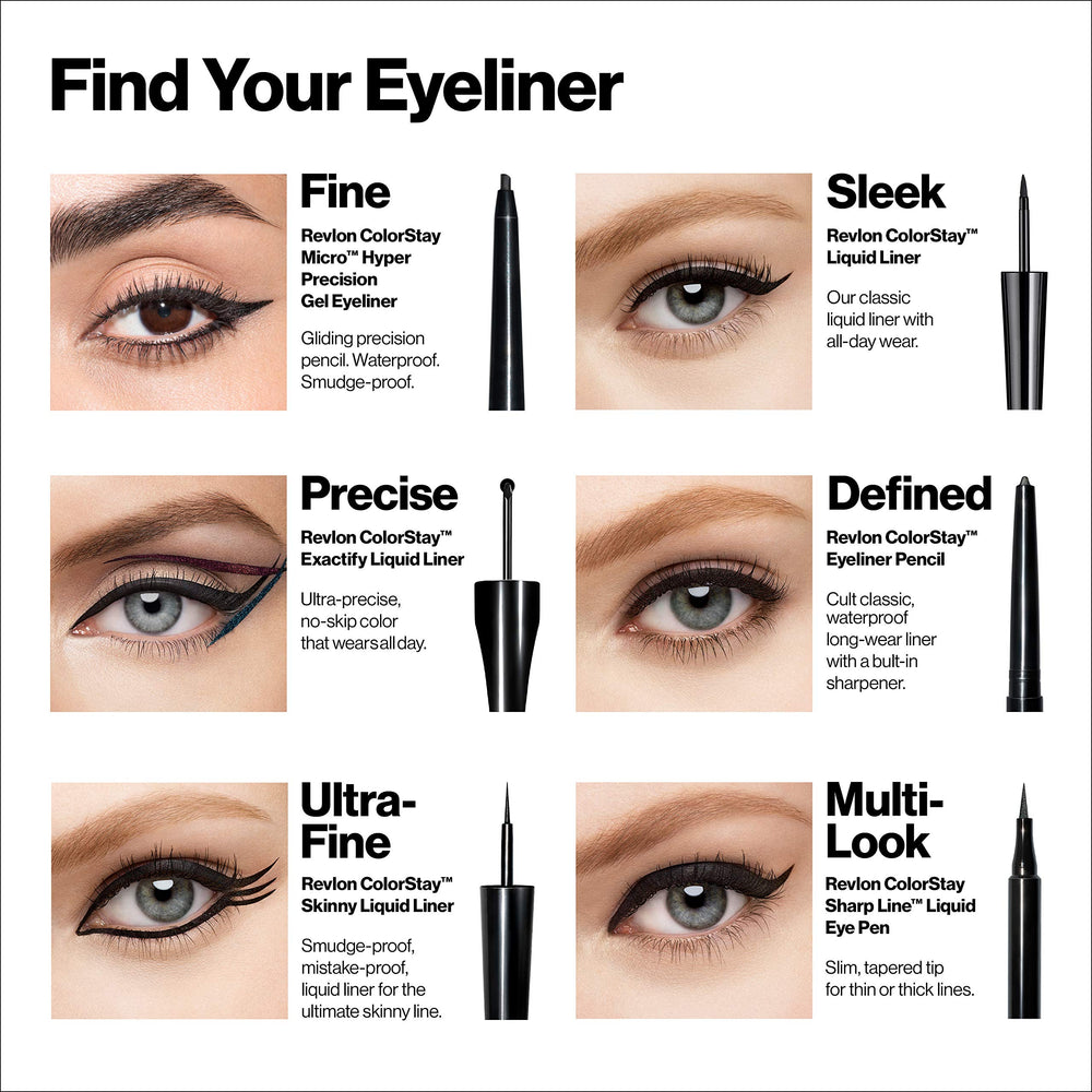 Adapté aux porteurs de lentilles et yeux sensibles avec REVLON Skinny Liquid Eyeliner.