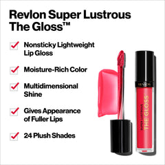 Revlon Super Lustrous Brillant à lèvres fini etendue avec brillance soutenue.