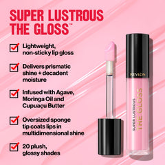 Revlon Super Lustrous Lip Gloss – texture soyeuse offrant hydratation légère.
