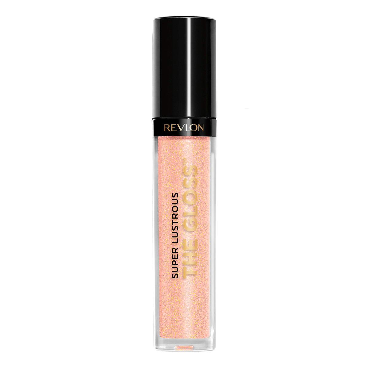 Gloss à lèvres REVLON Snow Pink 205 en tube, brillance élevée et hydratation.