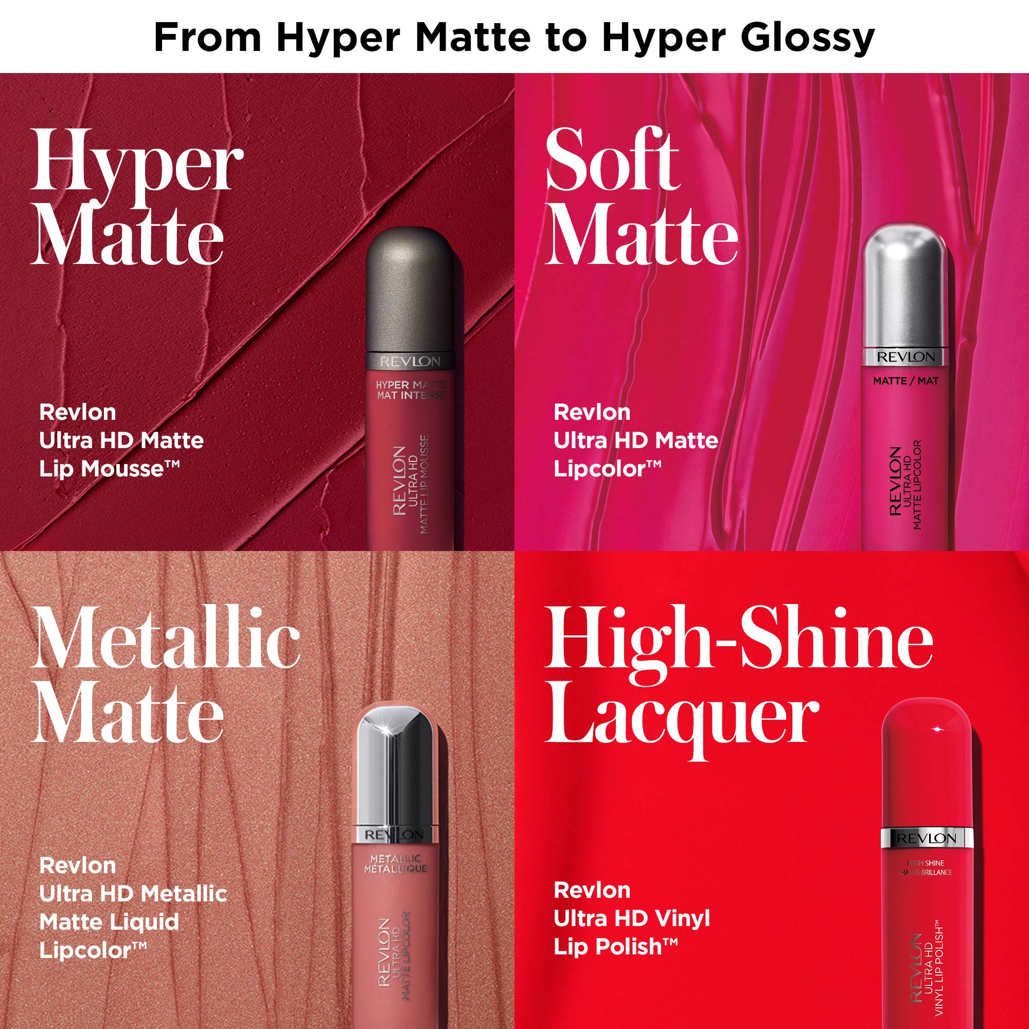 Revlon Ultra HD Matte Lipcolor couvrance uniforme et fini mat.
