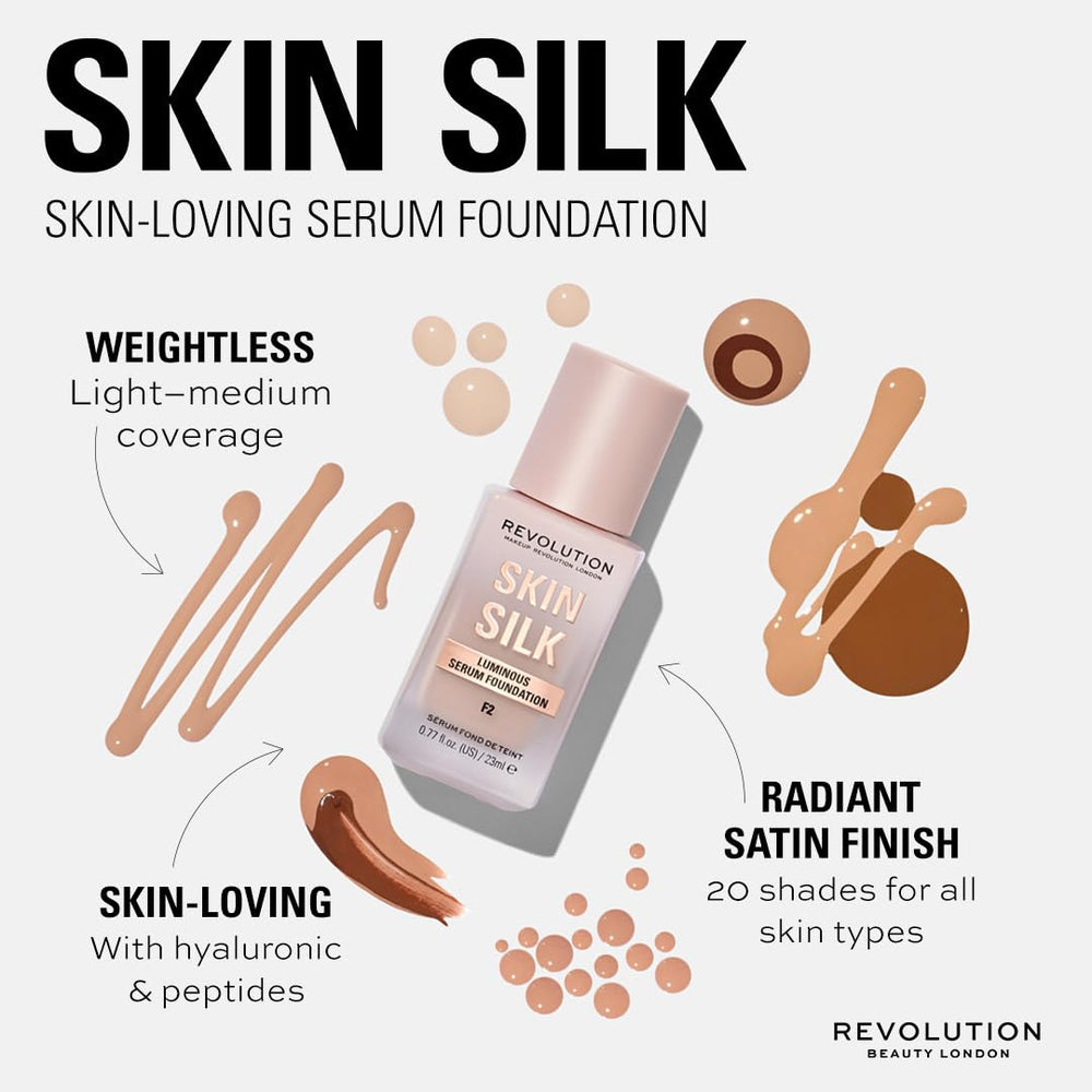 Revolution Beauty London fond de teint sérum peau soyeuse, hydratation grâce à l’acide hyaluronique