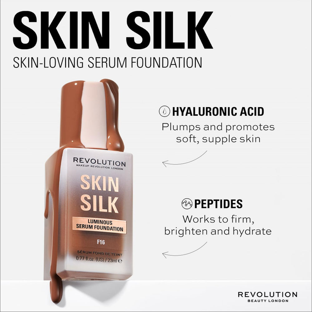 Revolution Beauty London fond de teint sérum peau soyeuse, complexe peptidique pour raffermir subtilement