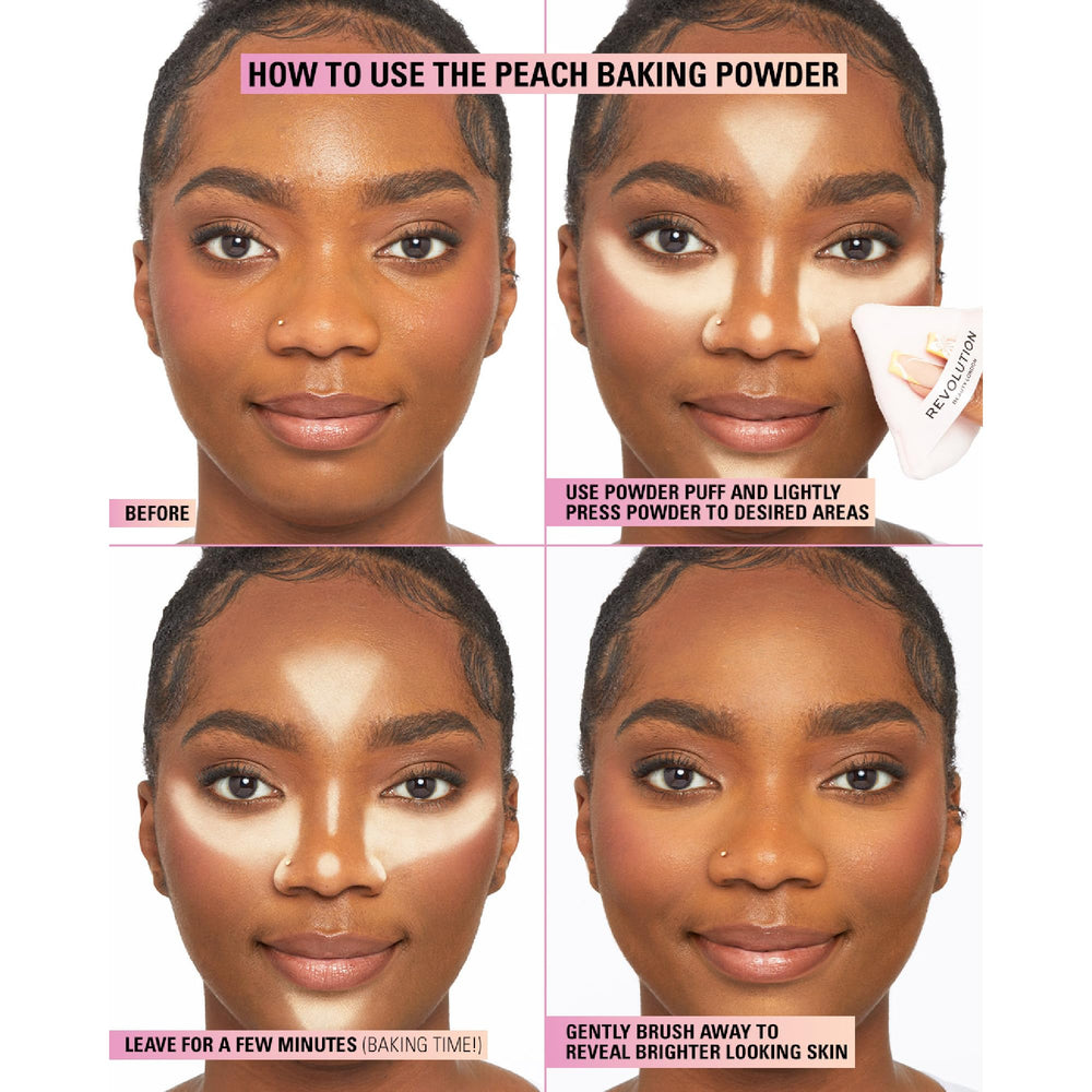 Teinte Peach sur le teint, fixation douce et équilibrage du glow