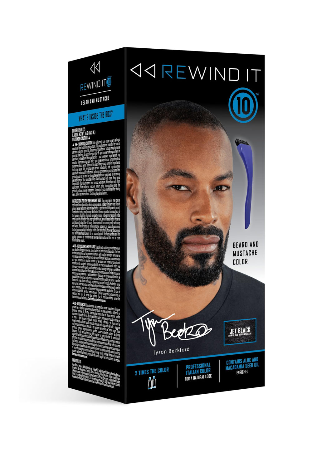 REWIND IT 10: barbe noire jet avec une application nette et durable pour un look net