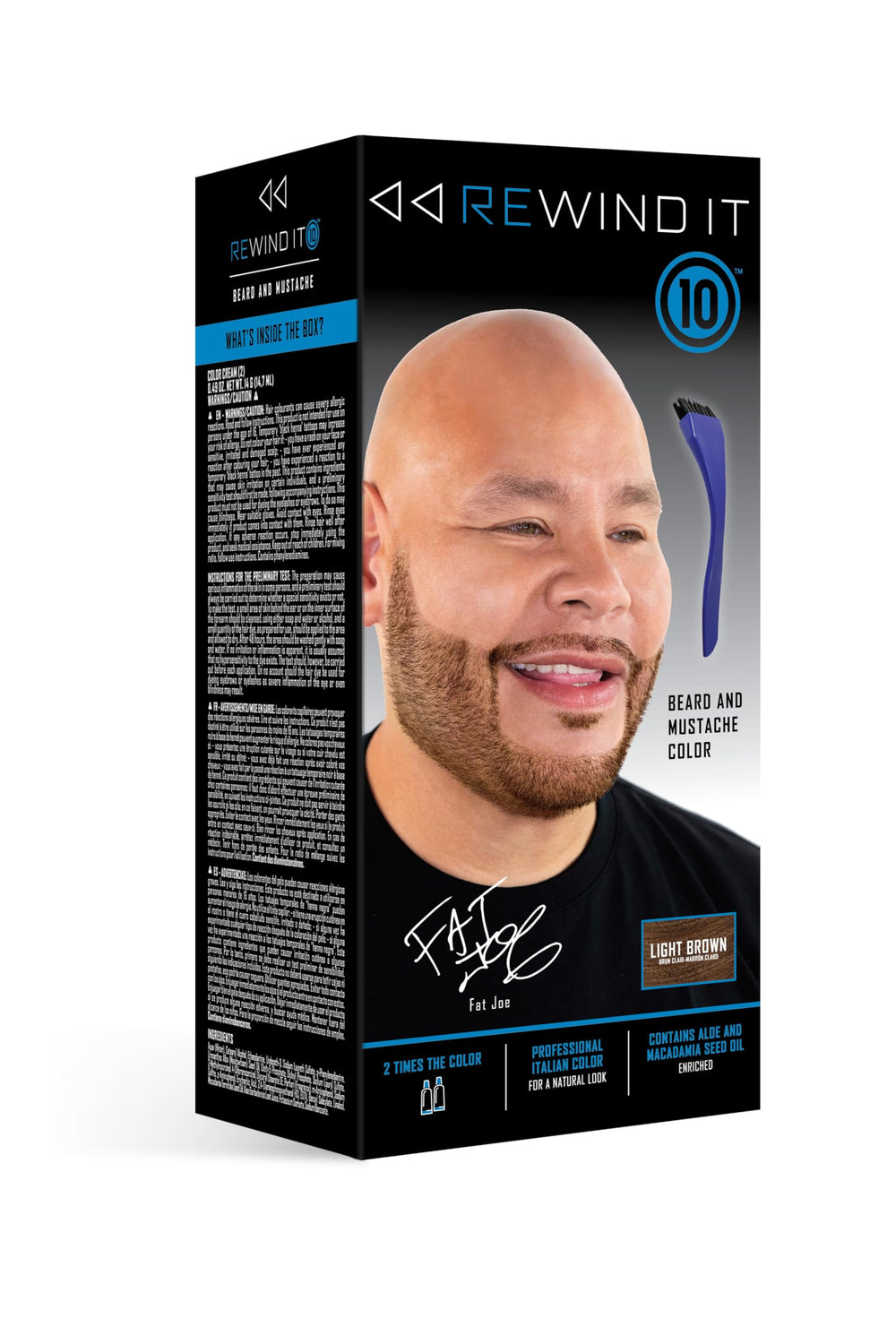 REWIND IT 10 – Bouteille couleur barbe et moustache brun clair pour une application précise.