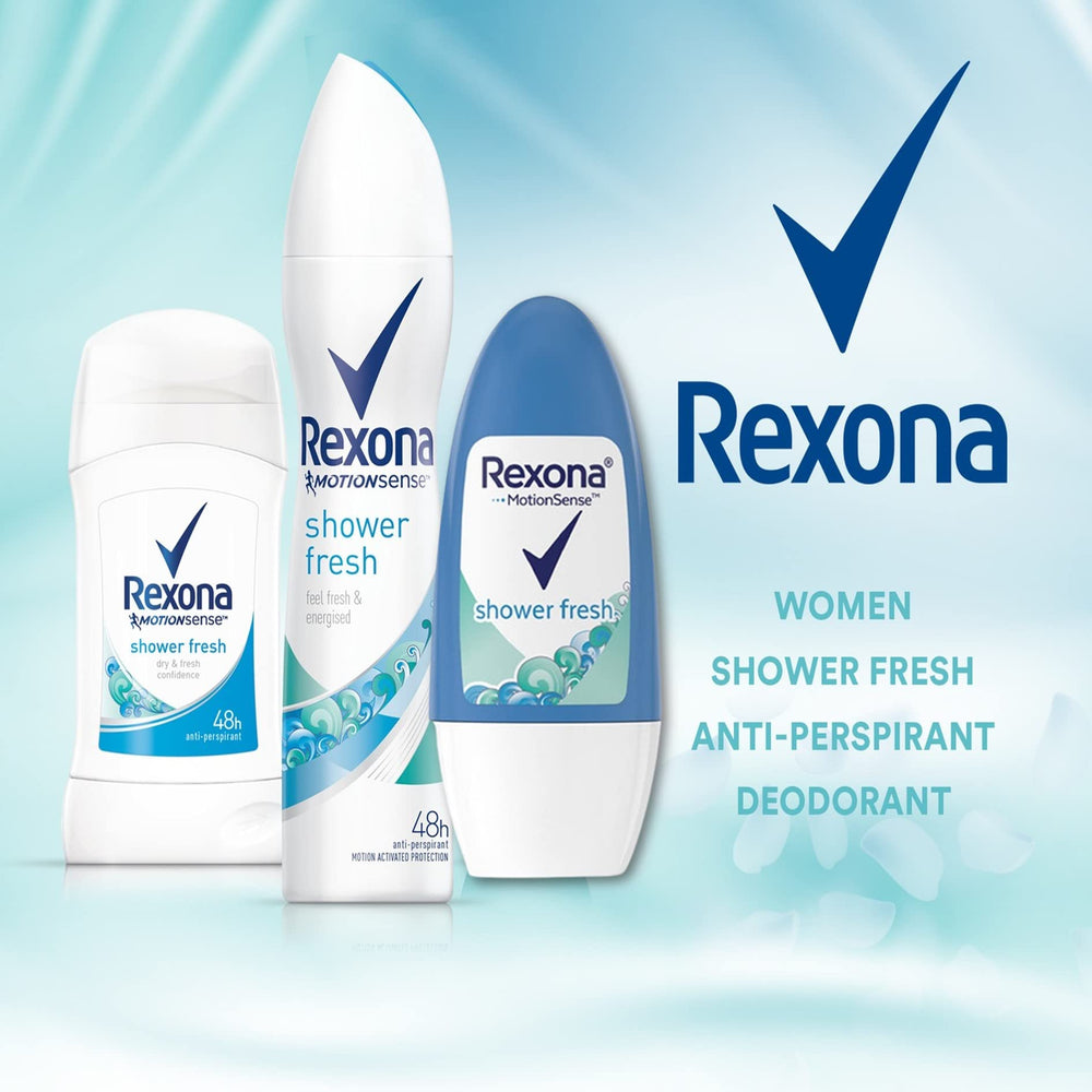 Rexona Shower Fresh Roll-On : protection jusqu'à 48 heures pour vos journées.