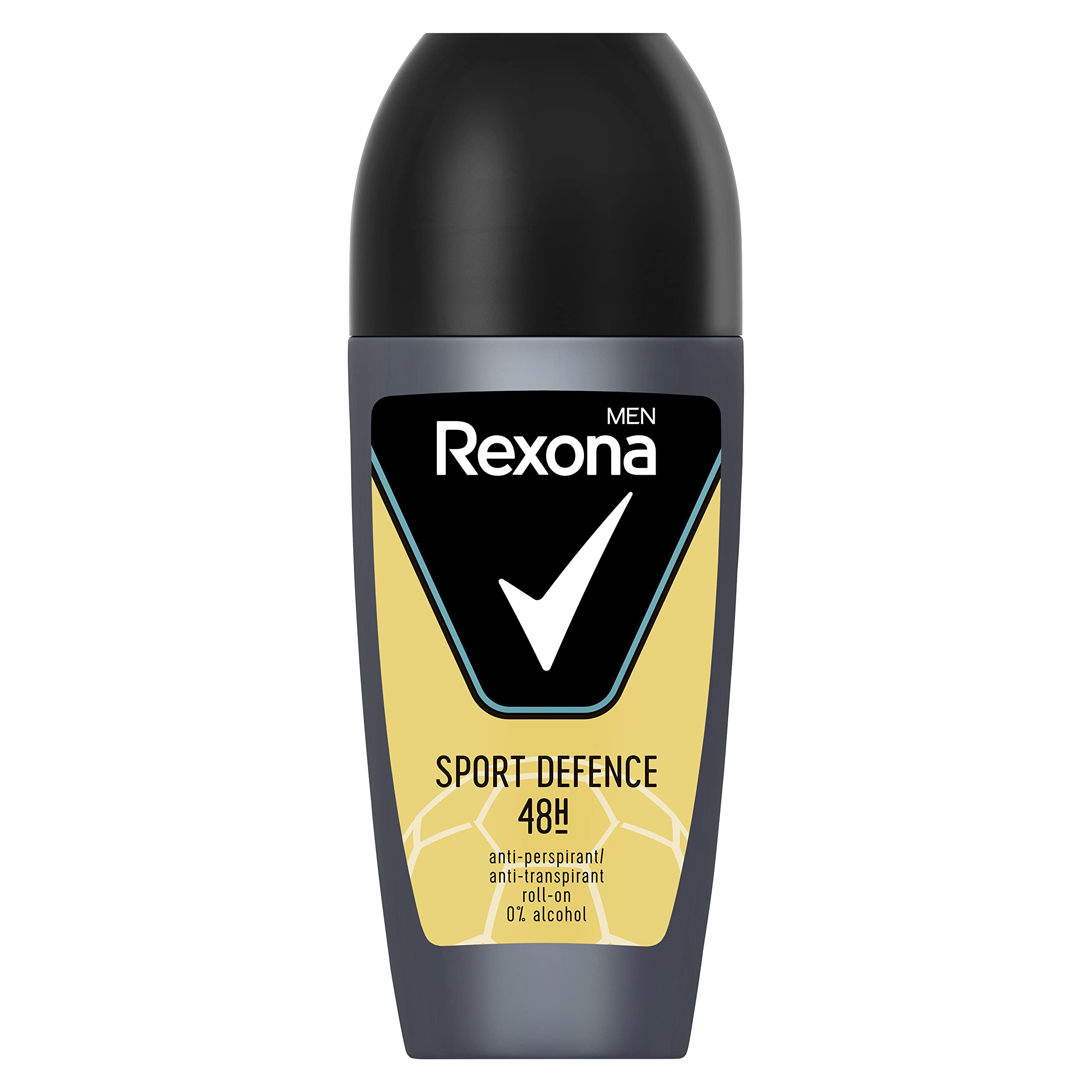 Rexona Sport Defence, bouteille roll-on 50 ml prête à l'emploi pour une fraîcheur durable.