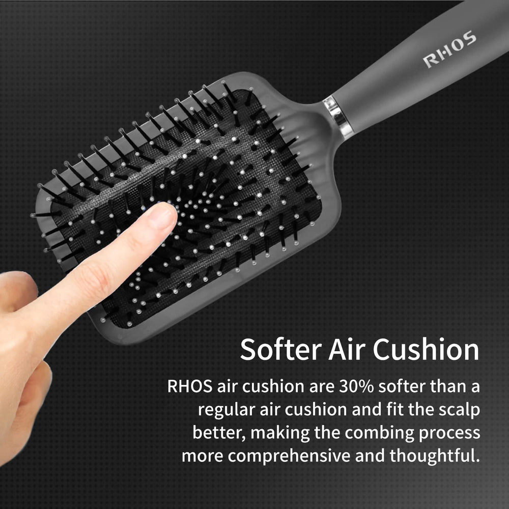 Dents en nylon souples RHOS facilitant le démêlage sans traction.