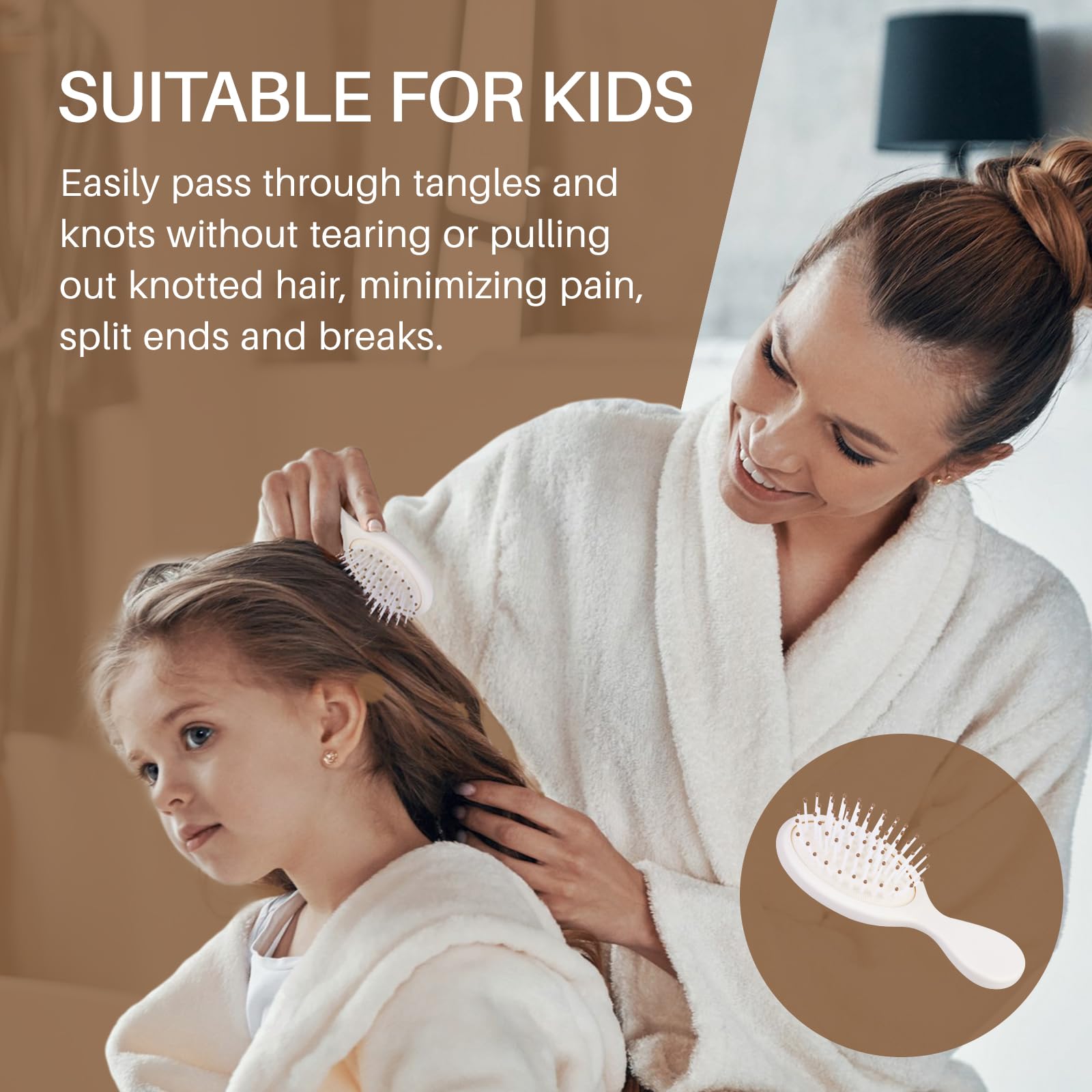 RHOS Mini brosse cheveux avec orifice d’aération pour un brushing agréable.