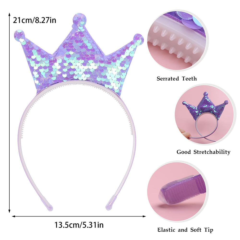 Rhoxshy couronne princesse paillettes rose pale, confort longue duree