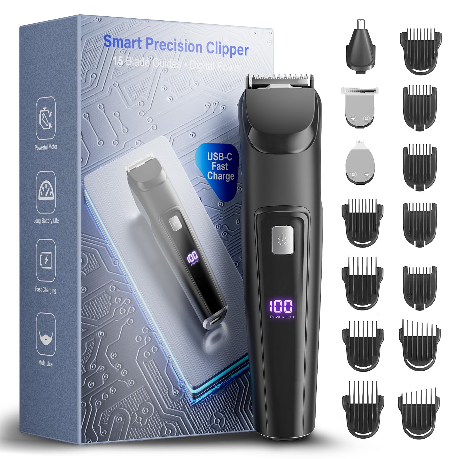 RICAF Barbe Trimmer tout-en-un pour une coupe nette à domicile