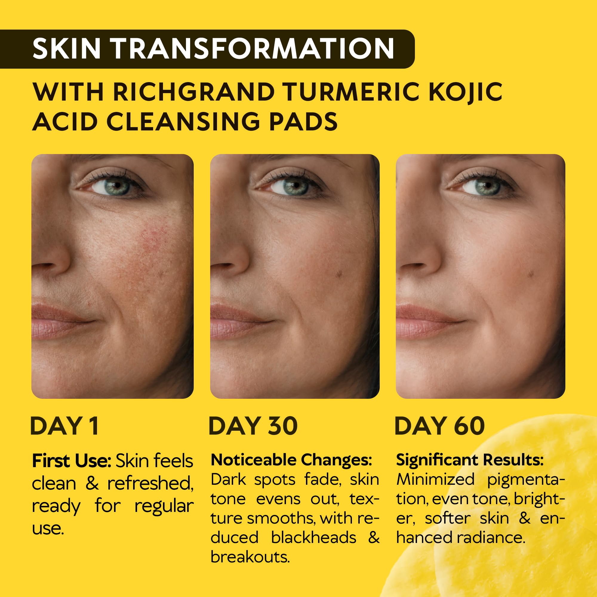 Richgrand éponges-exfoliantes vitamine C citron visage peau plus lisse