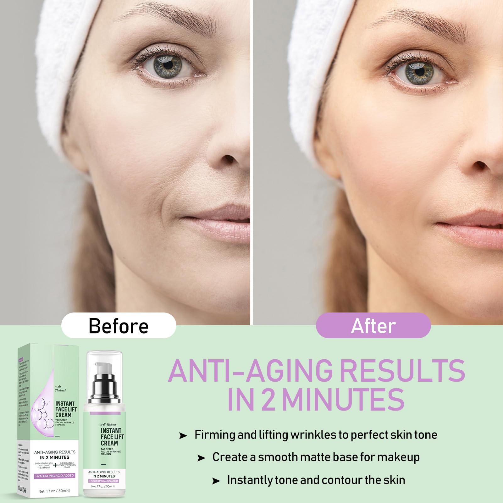 Application fine sur les zones ciblées du visage avec Richie House Lift