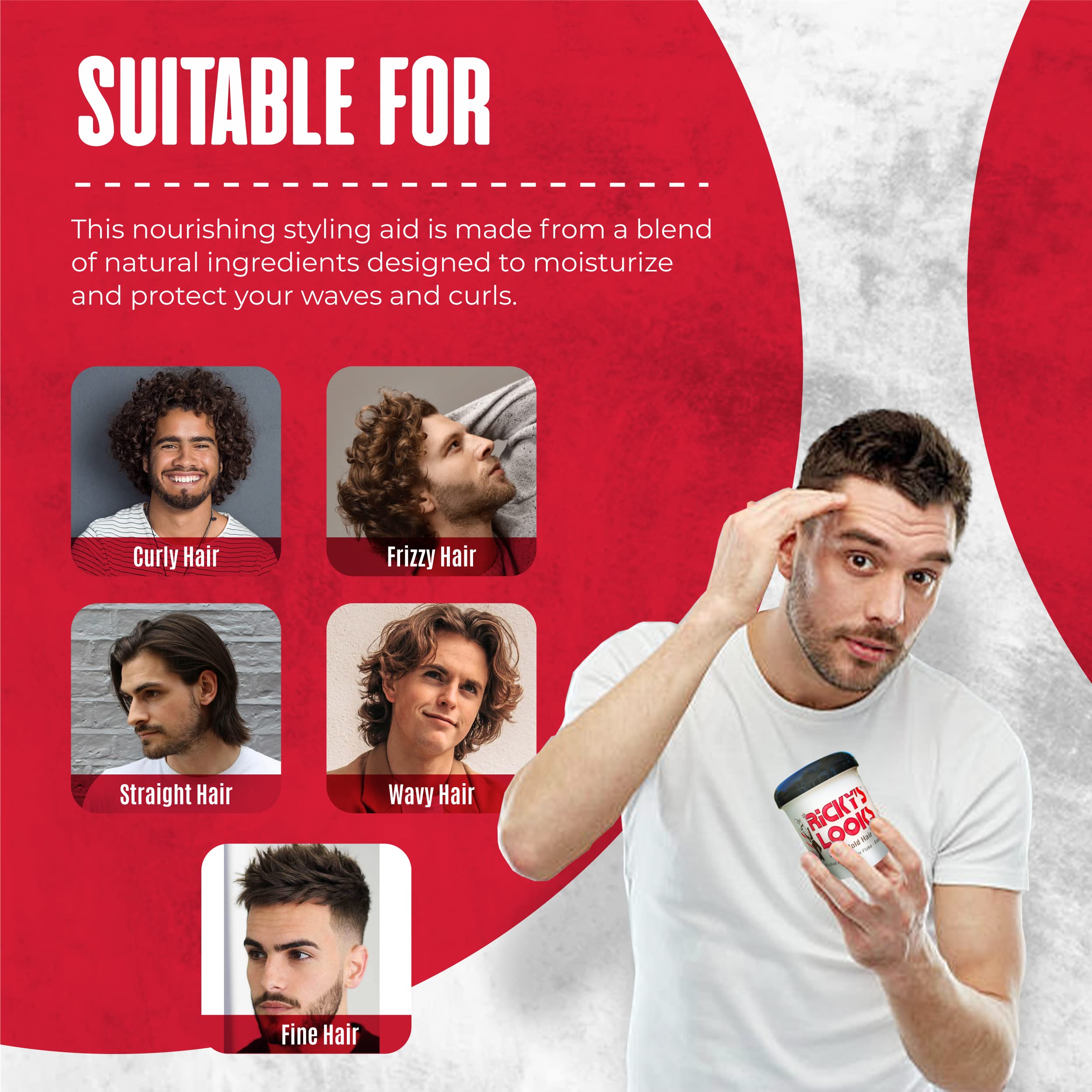 Ricky's Looks Mega Hold Gel offre un lissage sans effort et sans flocons.