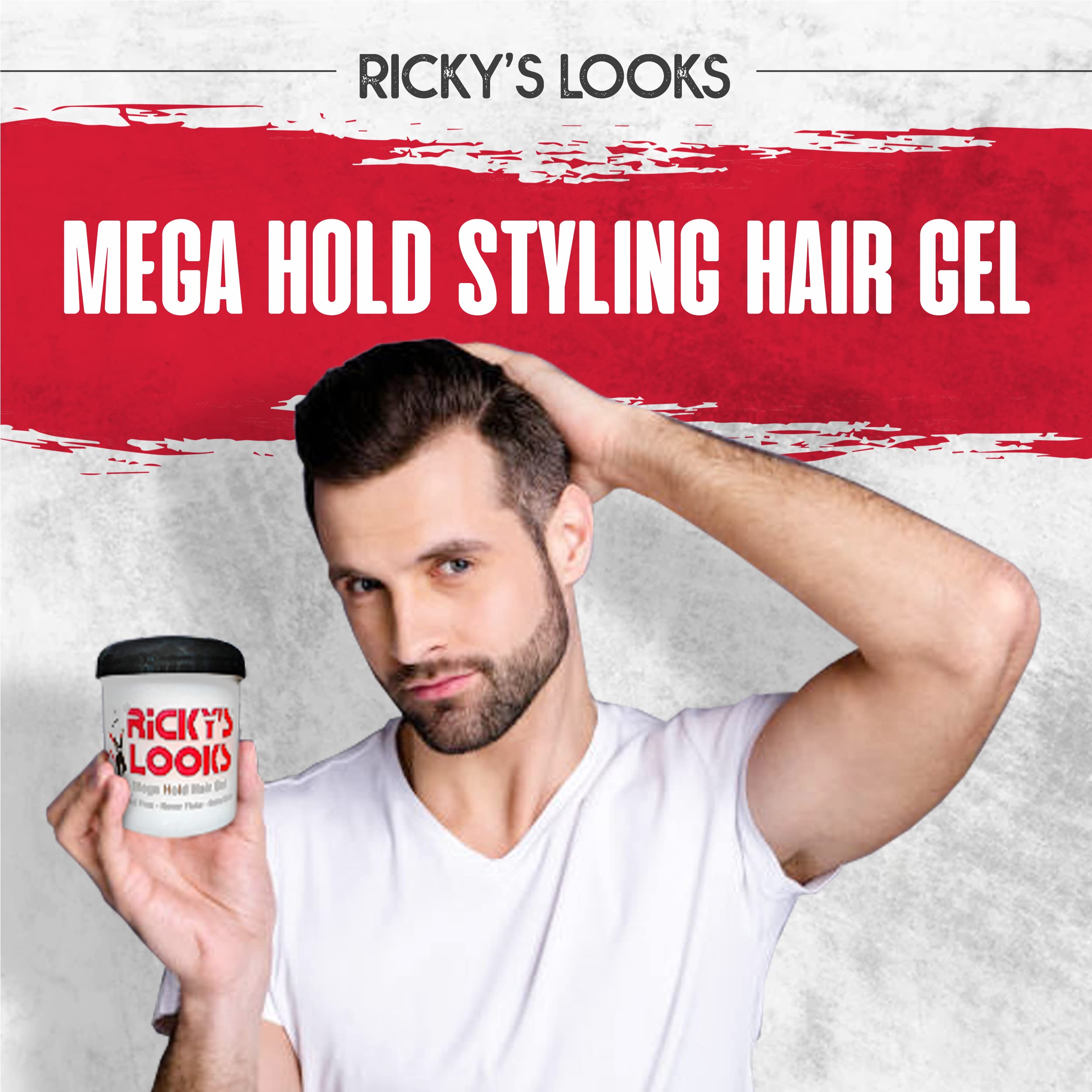 Ricky's Looks Mega Hold Gel assure une texture définie et une tenue renforcée.