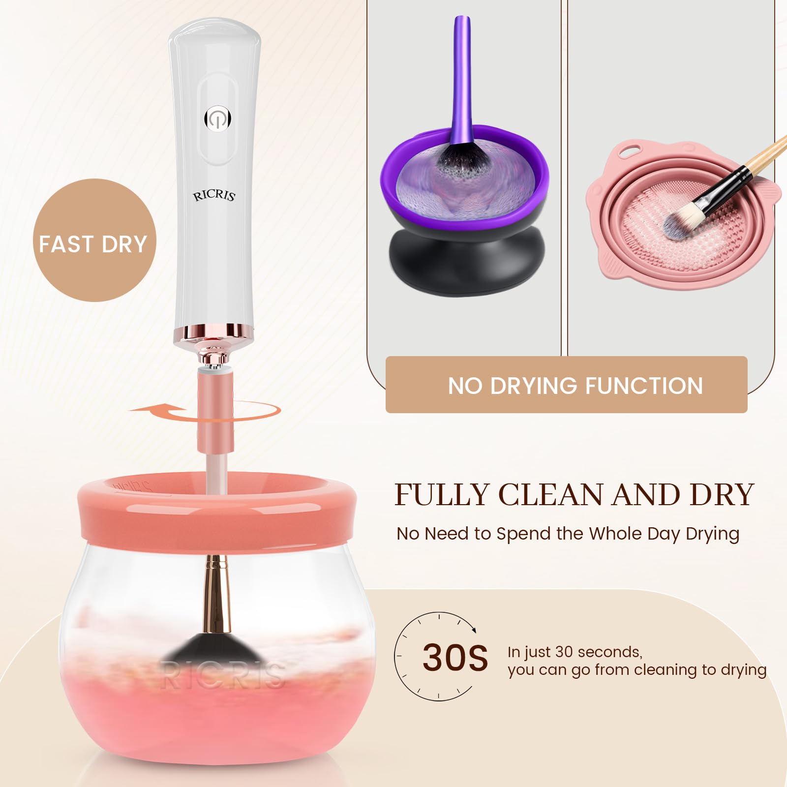 RICRIS Connecteurs silicone flexibles pour tailles de brosses 3-30 mm, polyvalents.