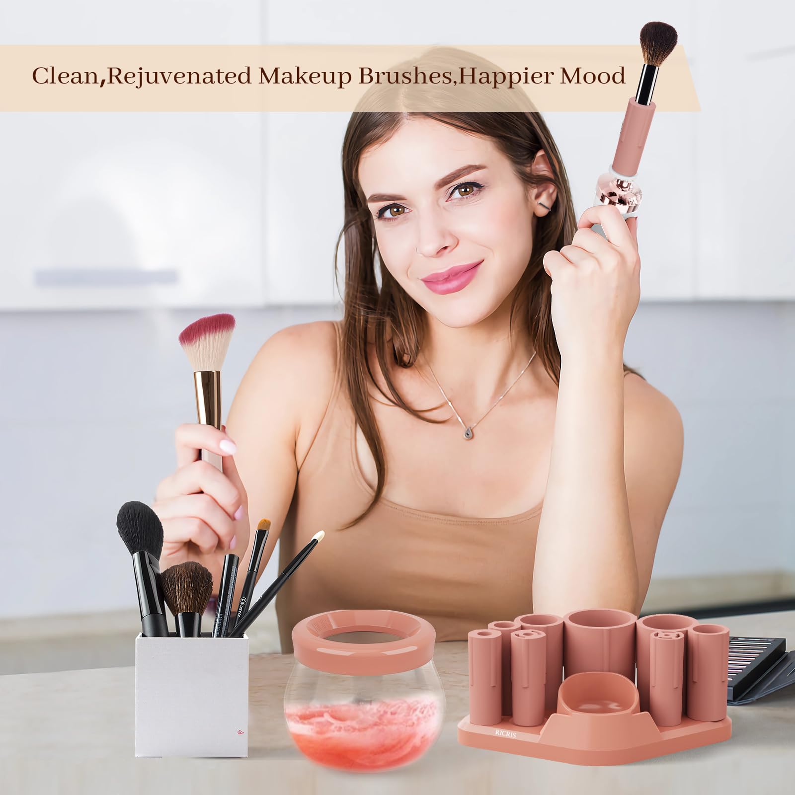 RICRIS Utilisation quotidienne: brosse maquillage prête rapidement après chaque lavage.
