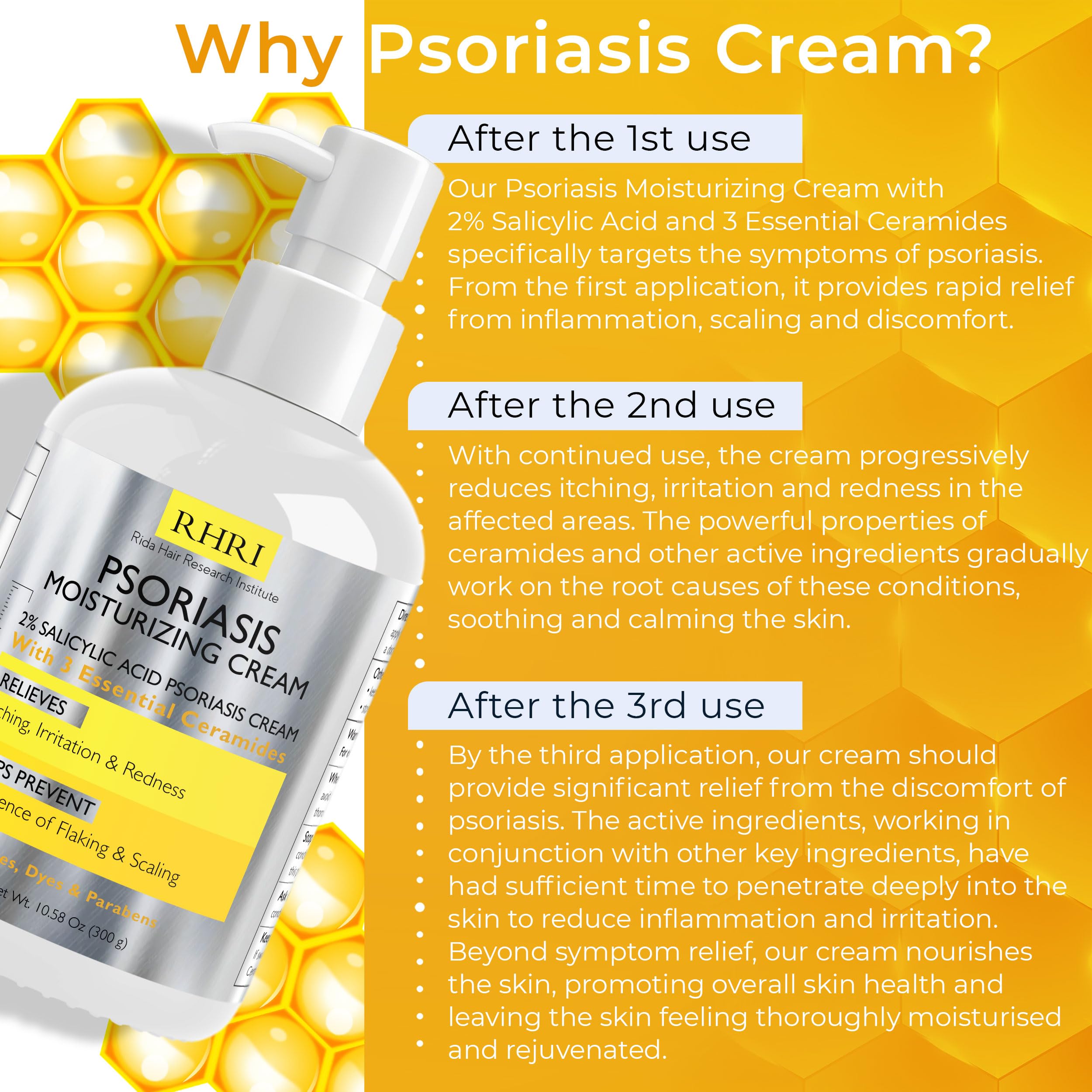 Rida Hair Crème psoriasis – cuir chevelu, texture apaisante prête à masser