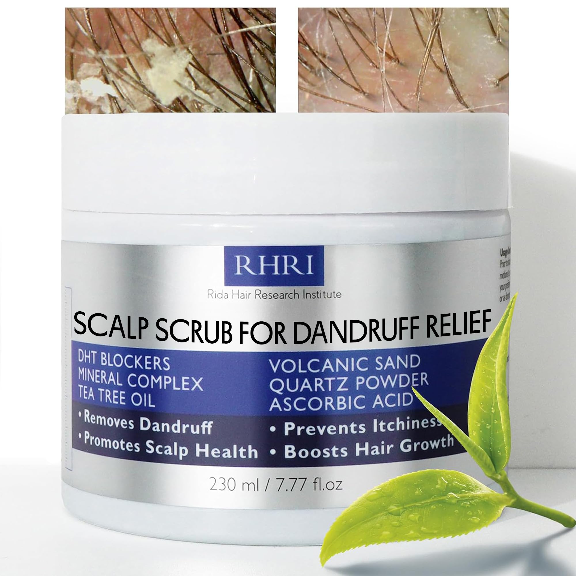 Gommage cuir chevelu Rida Hair Research Institute avec huile d'arbre à thé apaisante