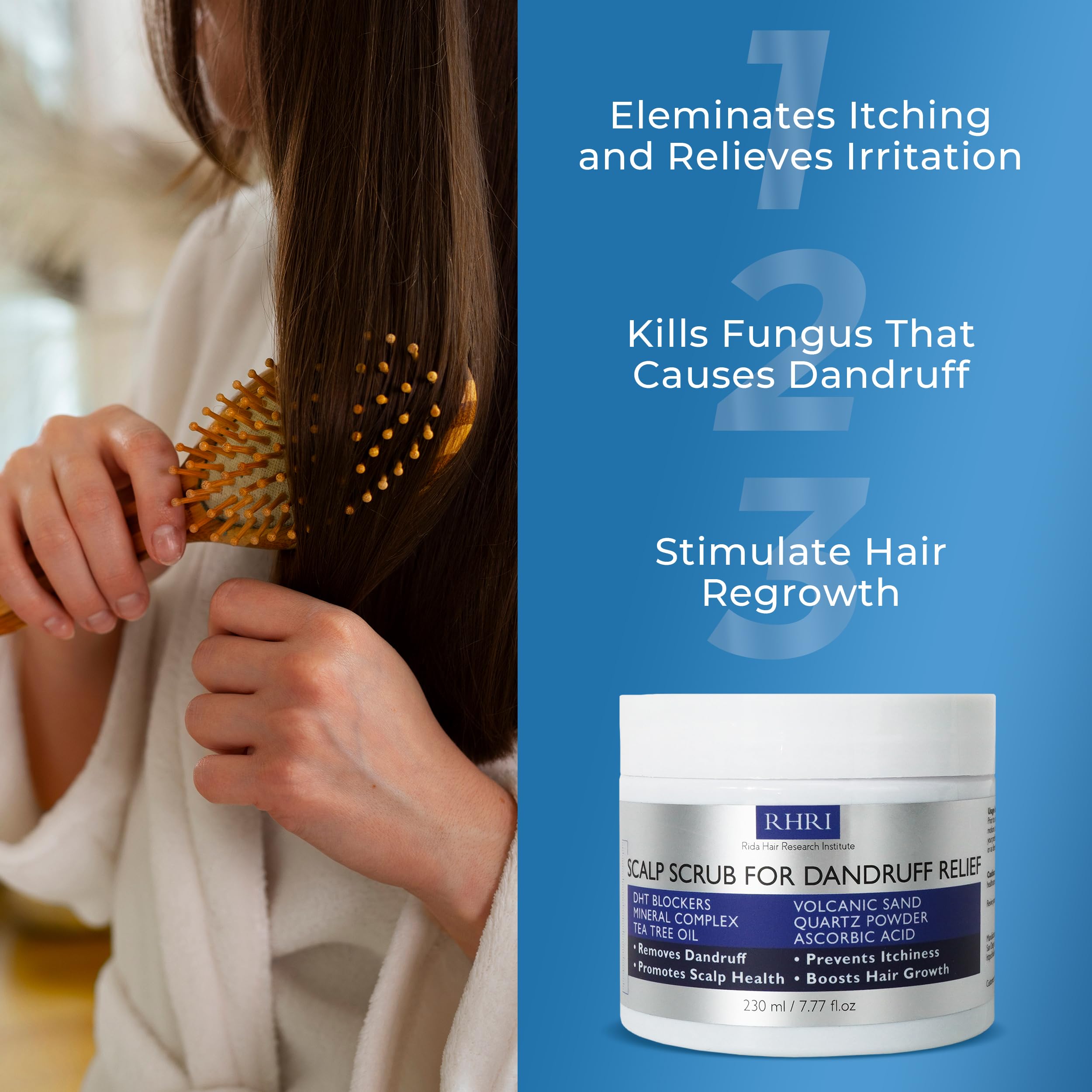 Massage quotidien pour démangeaisons et pellicules avec Rida Hair Research Institute