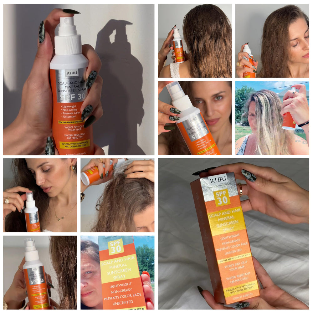 Application sans rinçage du spray solaire Rida Hair Research Institute